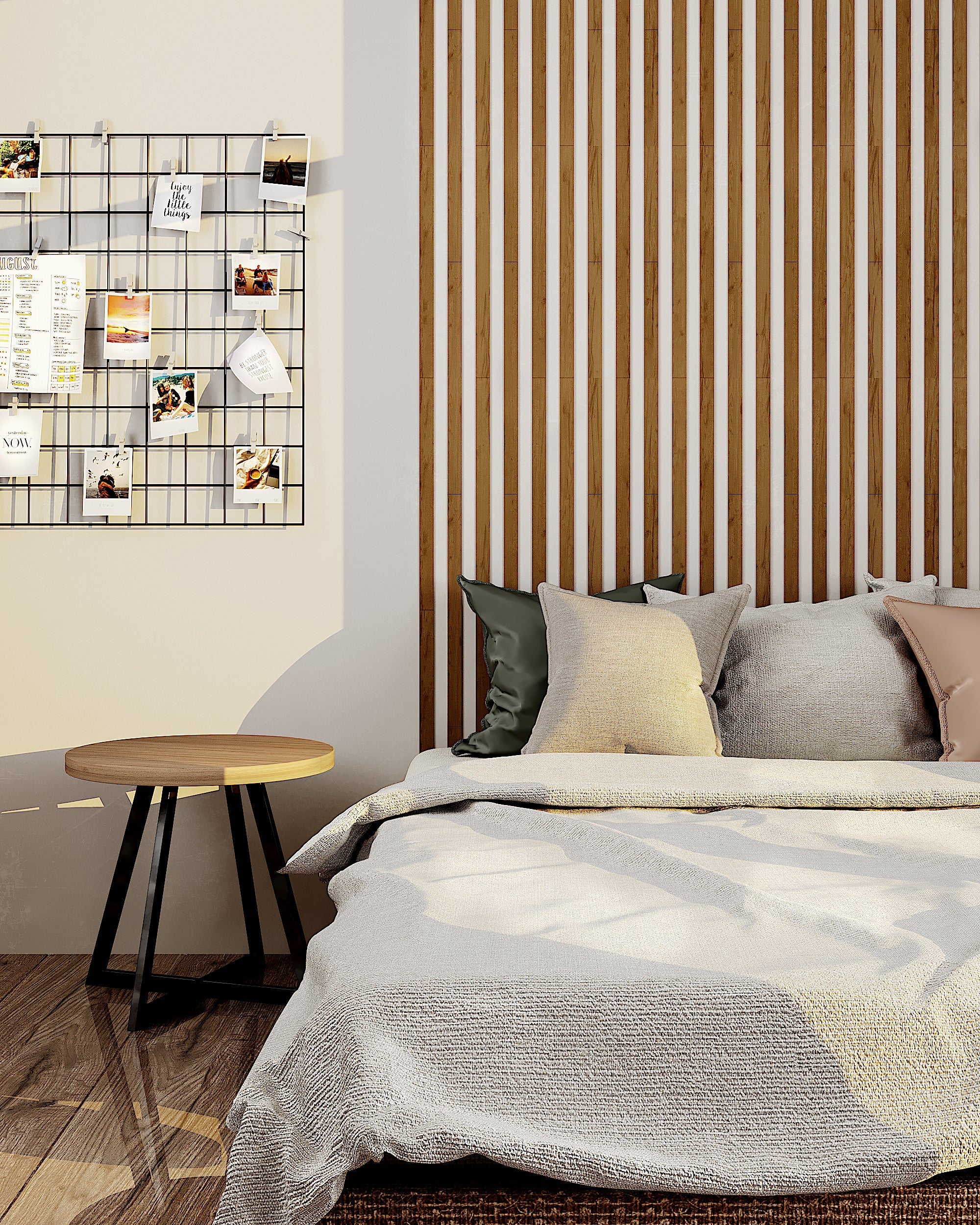 Narrow wooden wall slats - Artvoom