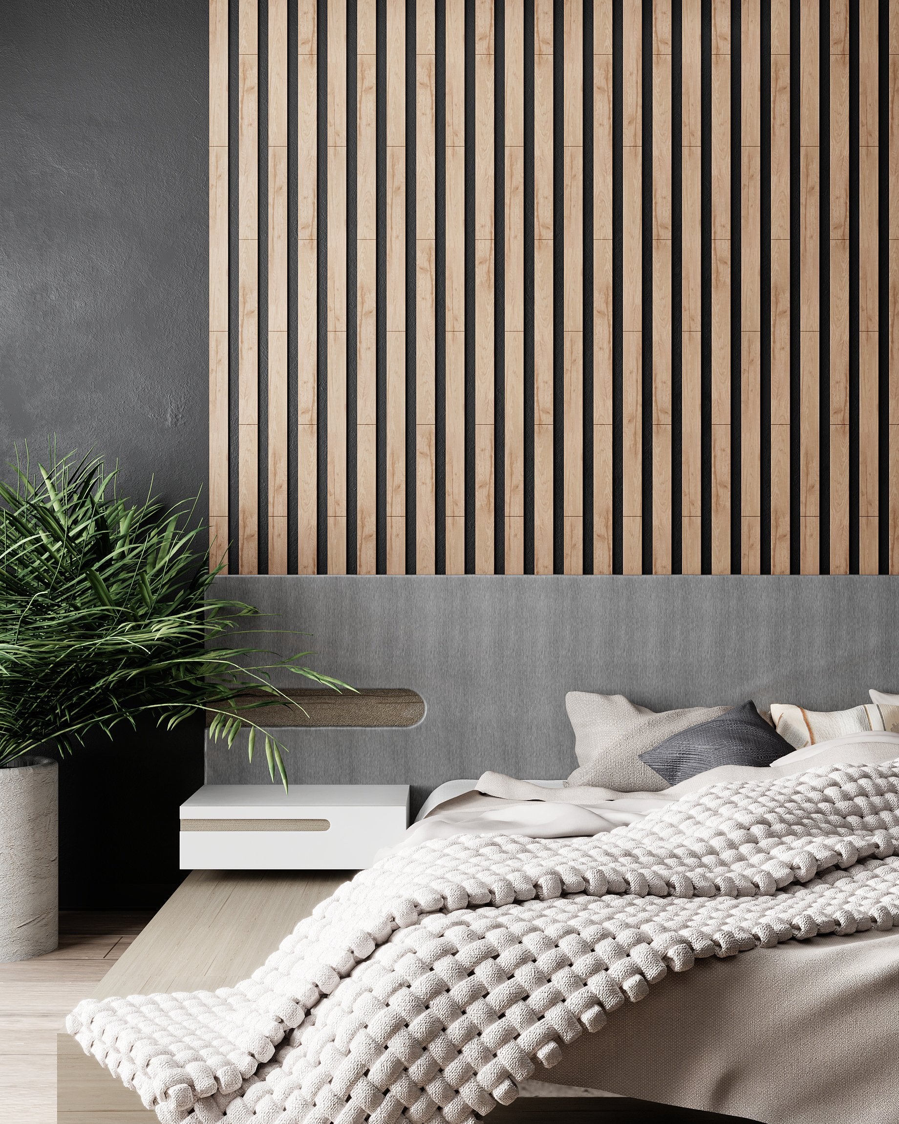 Wide wooden wall slats - Artvoom