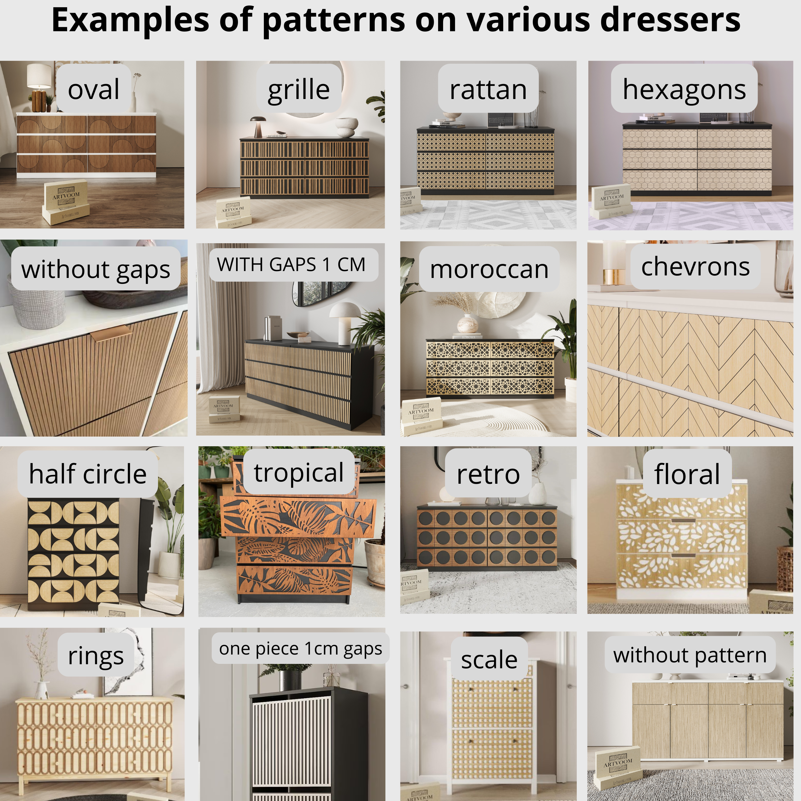 IKEA Malm Wooden Overlays – Natural Oak Panels for Custom Dresser Transformation