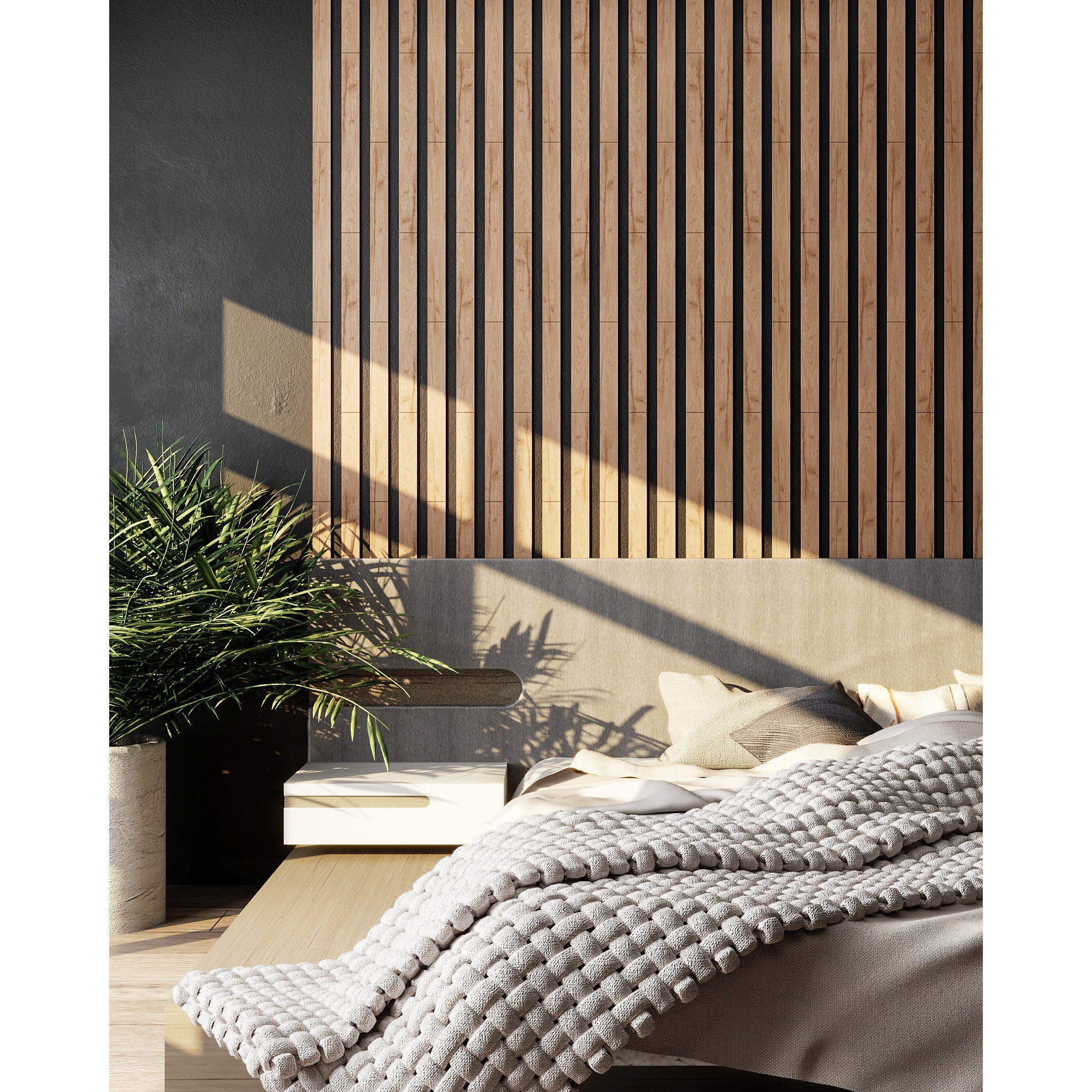 Wide Natural Oak Wooden Wall Slats, 24 pcs in box. Artvoom Wall Decor - Artvoom