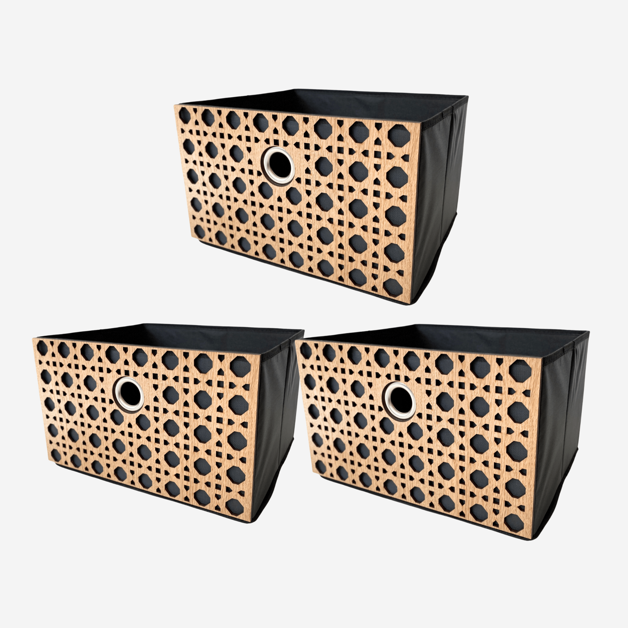 Box and basket for ikea kallax storage with dacorative wooden overlays panels by Artvoom – wood decor