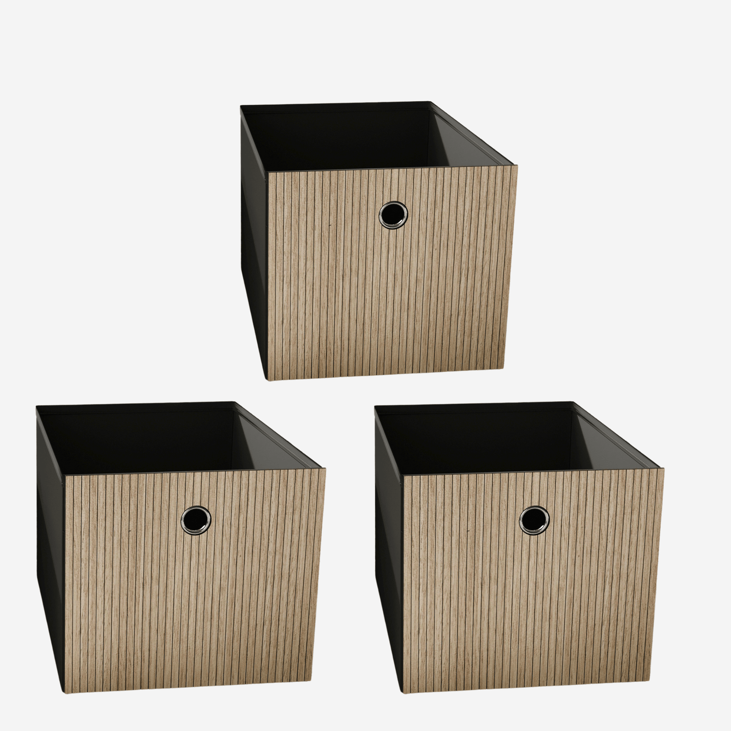 Box and basket for ikea kallax storage with dacorative wooden overlays panels by Artvoom – wood decor