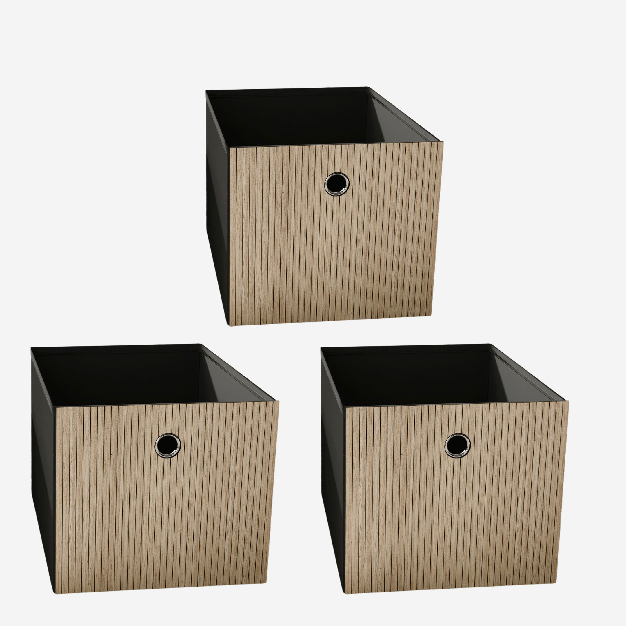 Box and basket for ikea kallax storage with dacorative wooden overlays panels by Artvoom – wood decor