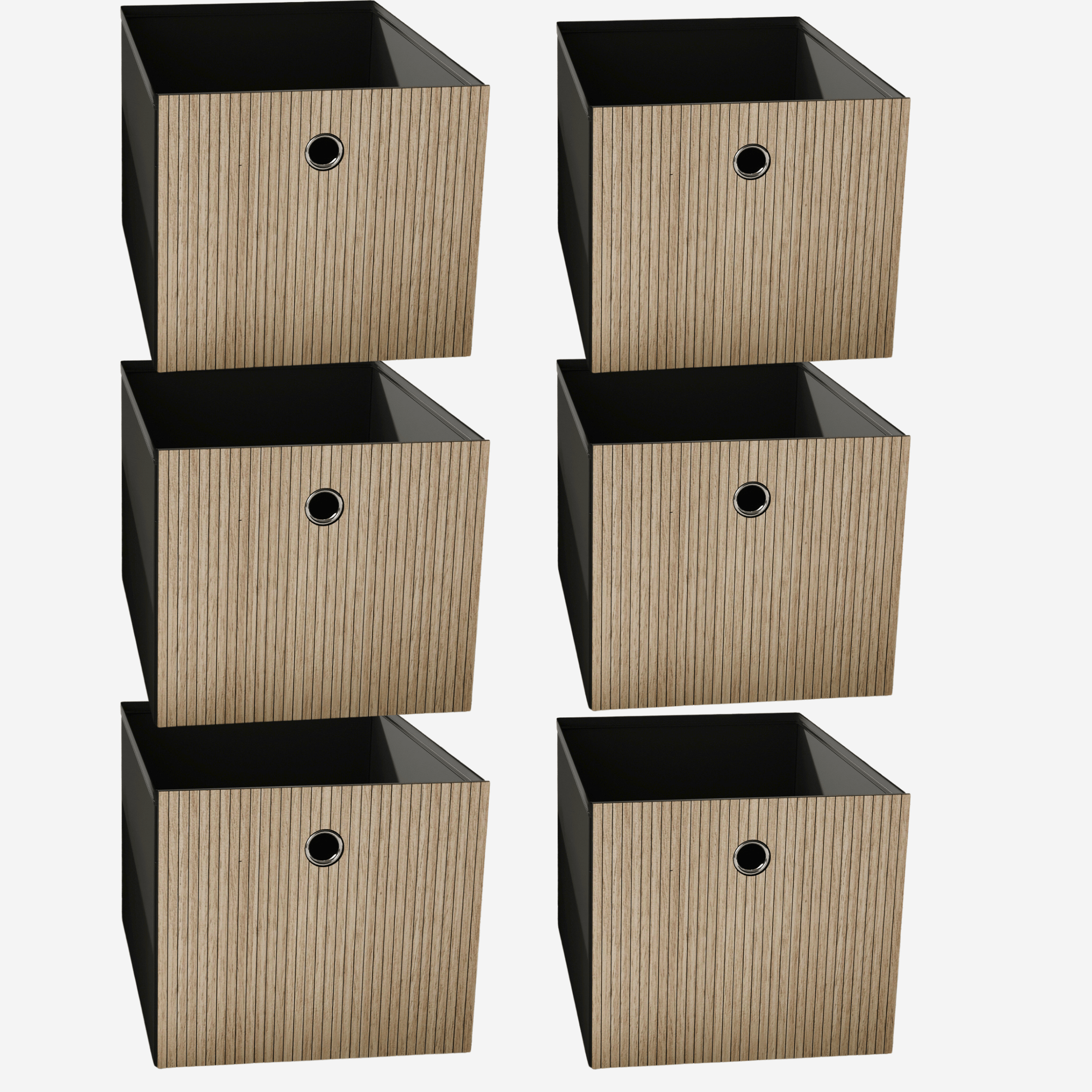 Box and basket for ikea kallax storage with dacorative wooden overlays panels by Artvoom – wood decor