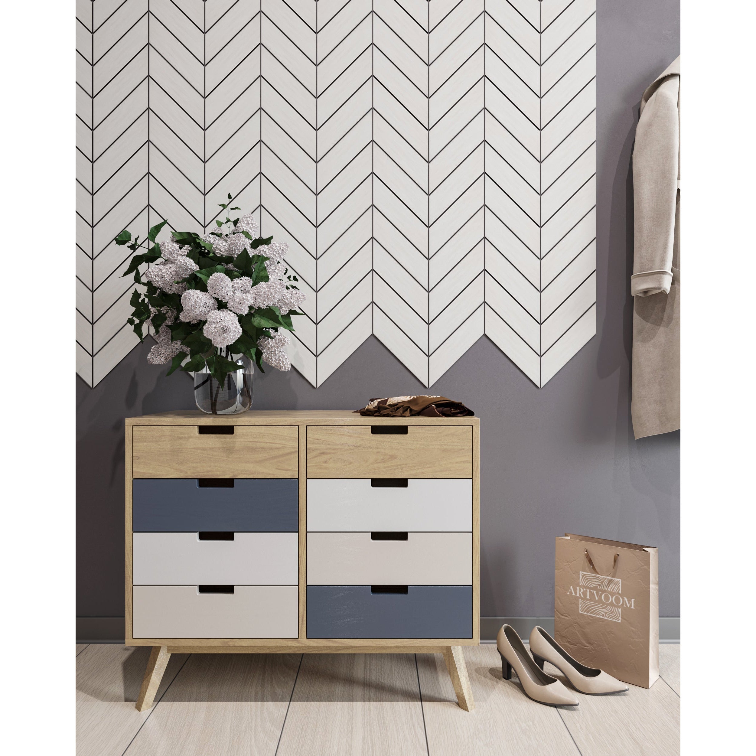 Chevrons Wooden Wall Panels, 38 pcs in box. Artvoom Wall Decor panels by Artvoom – wood decor