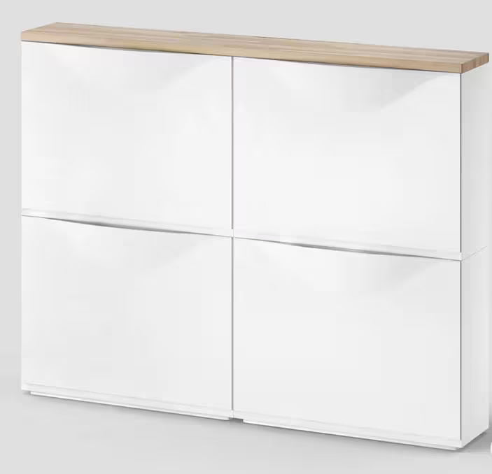 Overlay wooden panels for decorating ikea trones shoe cabinet