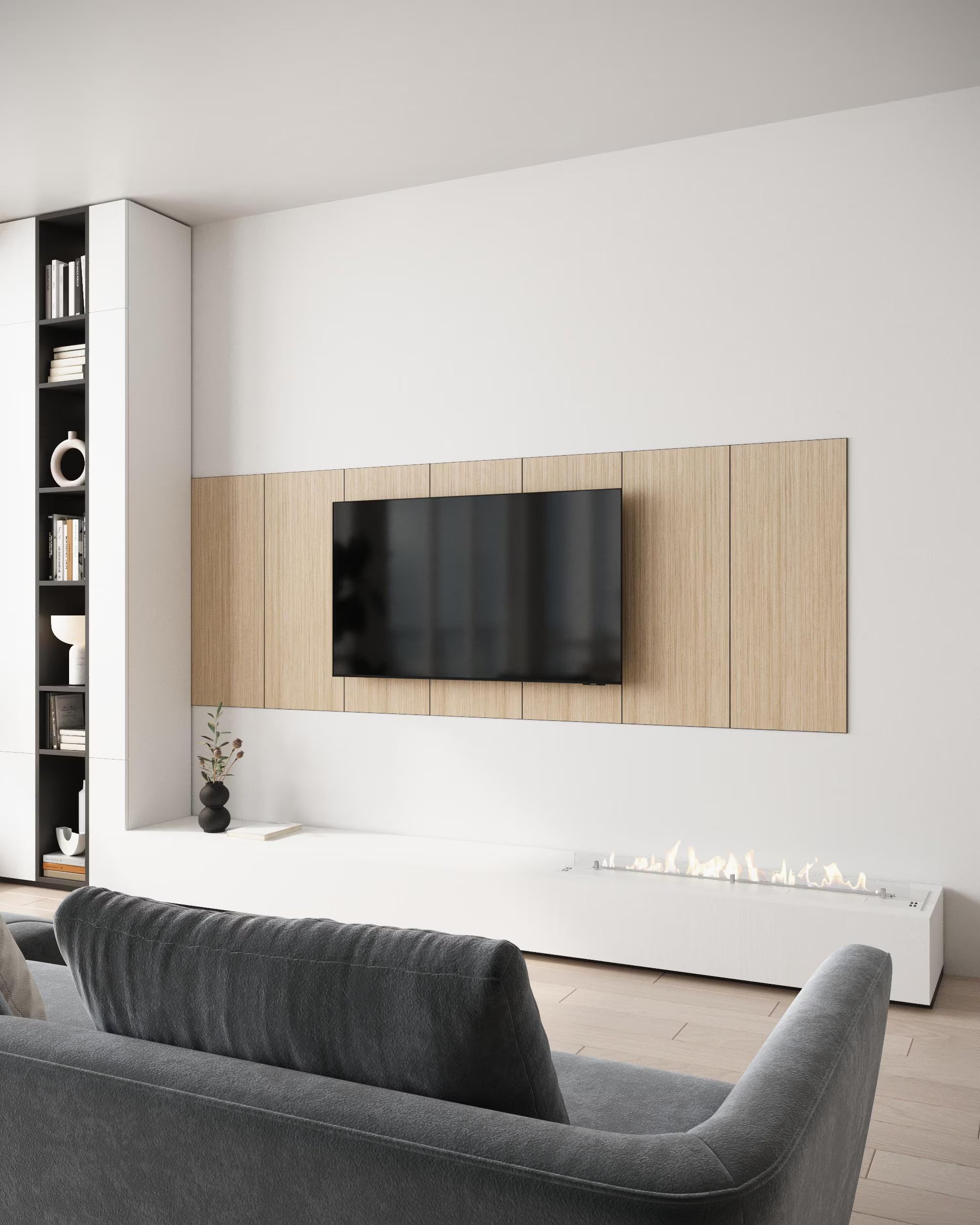 Media Wall Panels - Minimalist Wood Wall Panels for TV Backdrop