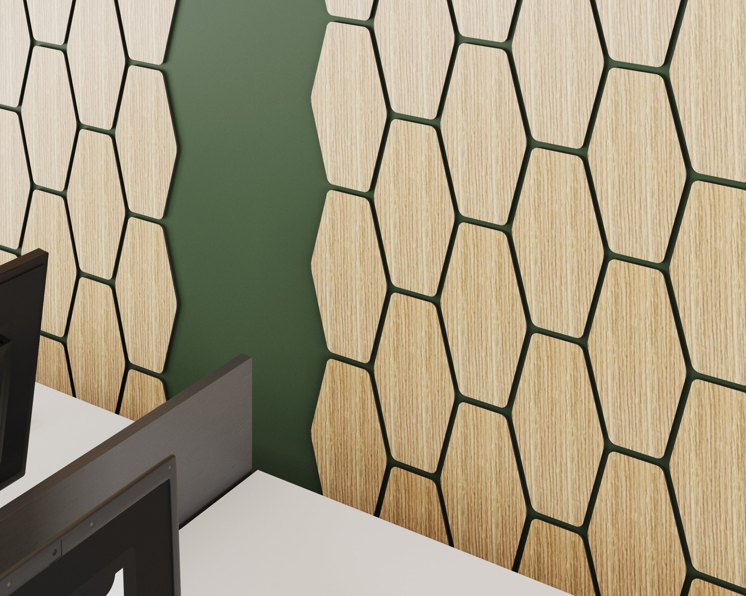 Long hexagons Natural Oak, Wooden Wall Panels, 15 pcs in box. Artvoom Wall Decor panels by Artvoom – wood decor