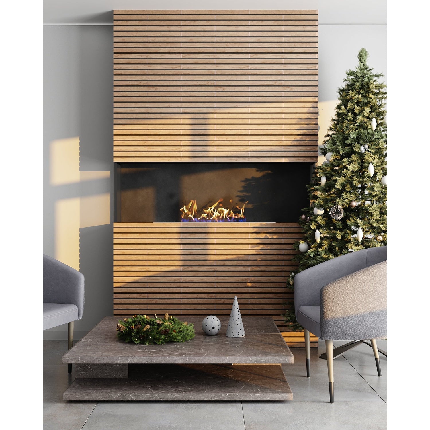 Narrow Natural Oak Wooden Wall Slats, 24 pcs in box. Artvoom Wall Decor panels by Artvoom – wood decor