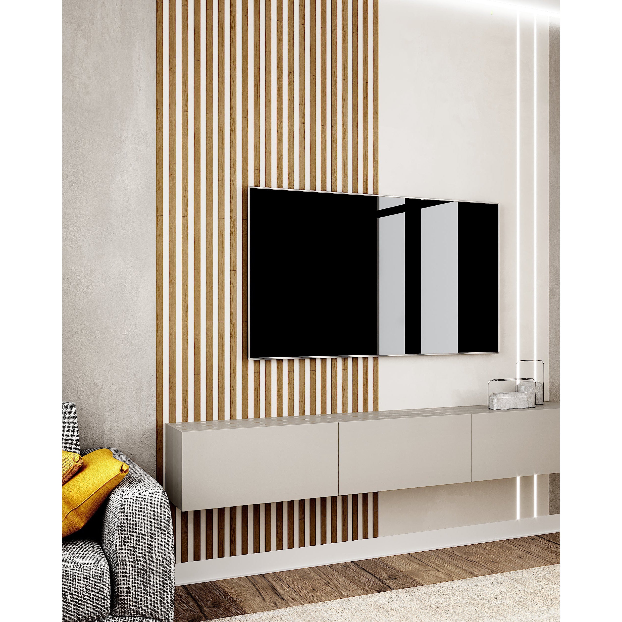 Narrow Oil Oak Wooden Wall Slats, 24 pcs in box. Artvoom Wall Decor panels by Artvoom – wood decor