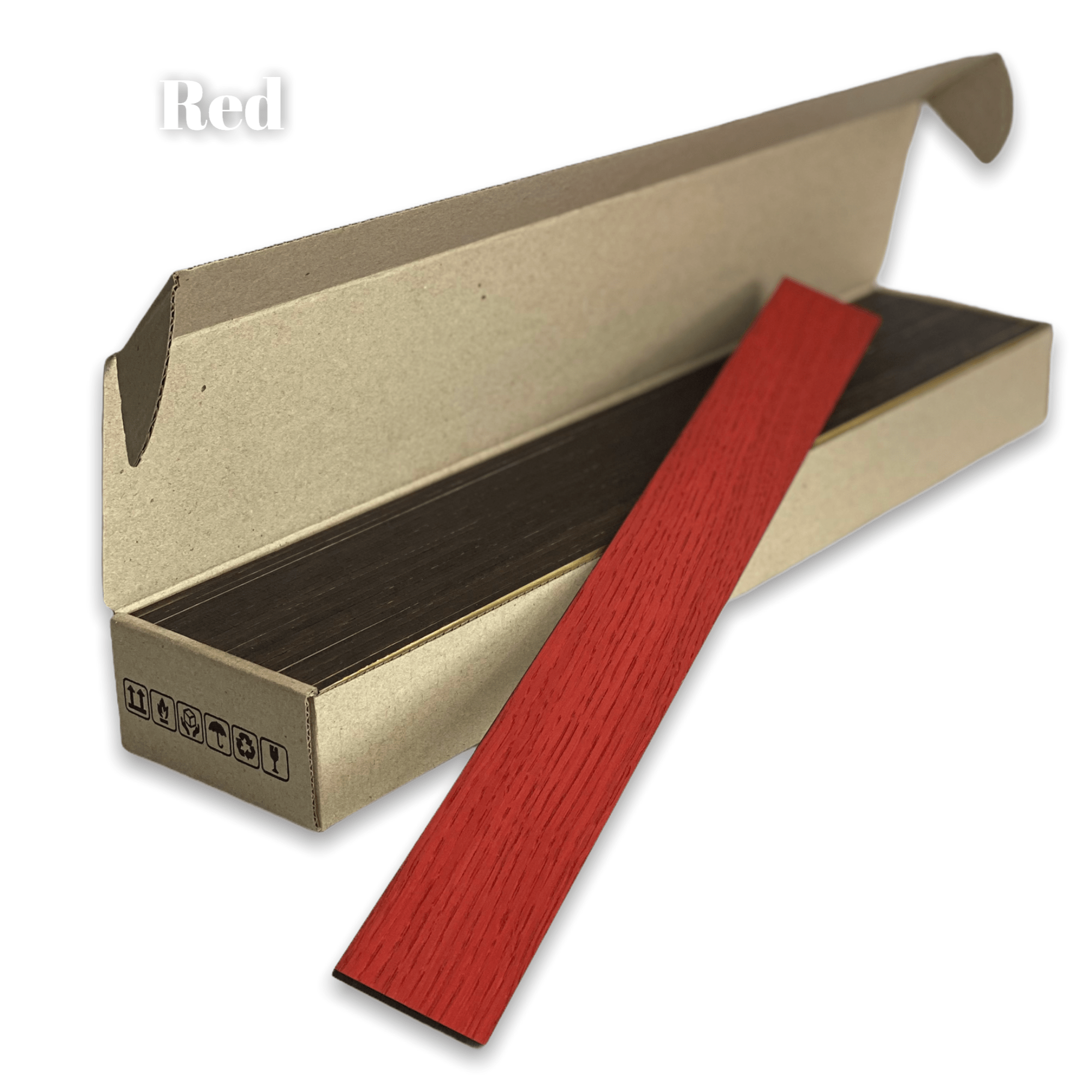 Narrow Red Wooden Wall Slats, 24 pcs in box. Artvoom Wall Decor panels by Artvoom – wood decor