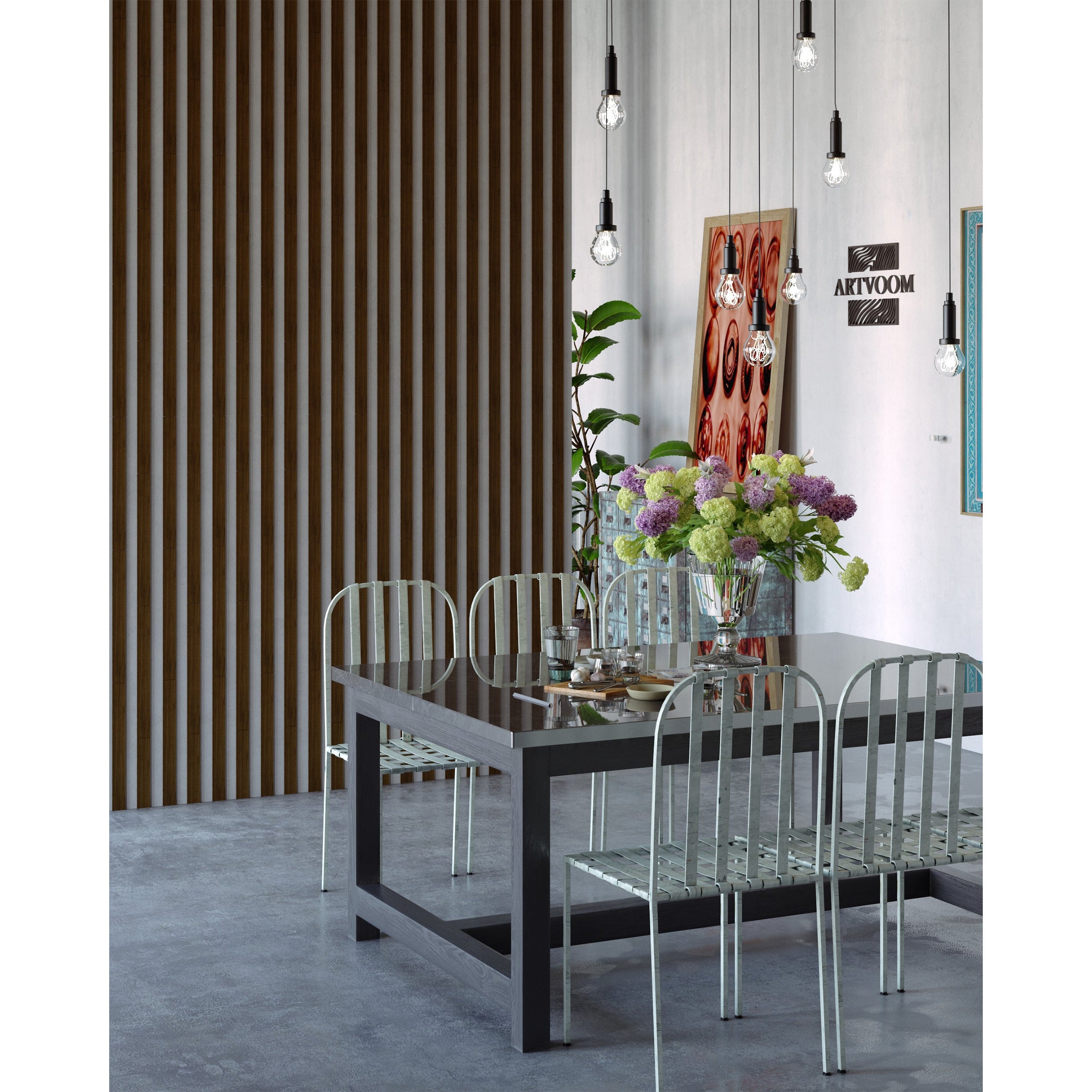 Narrow Rosewood Wooden Wall Slats, 24 pcs in box. Artvoom Wall Decor panels by Artvoom – wood decor