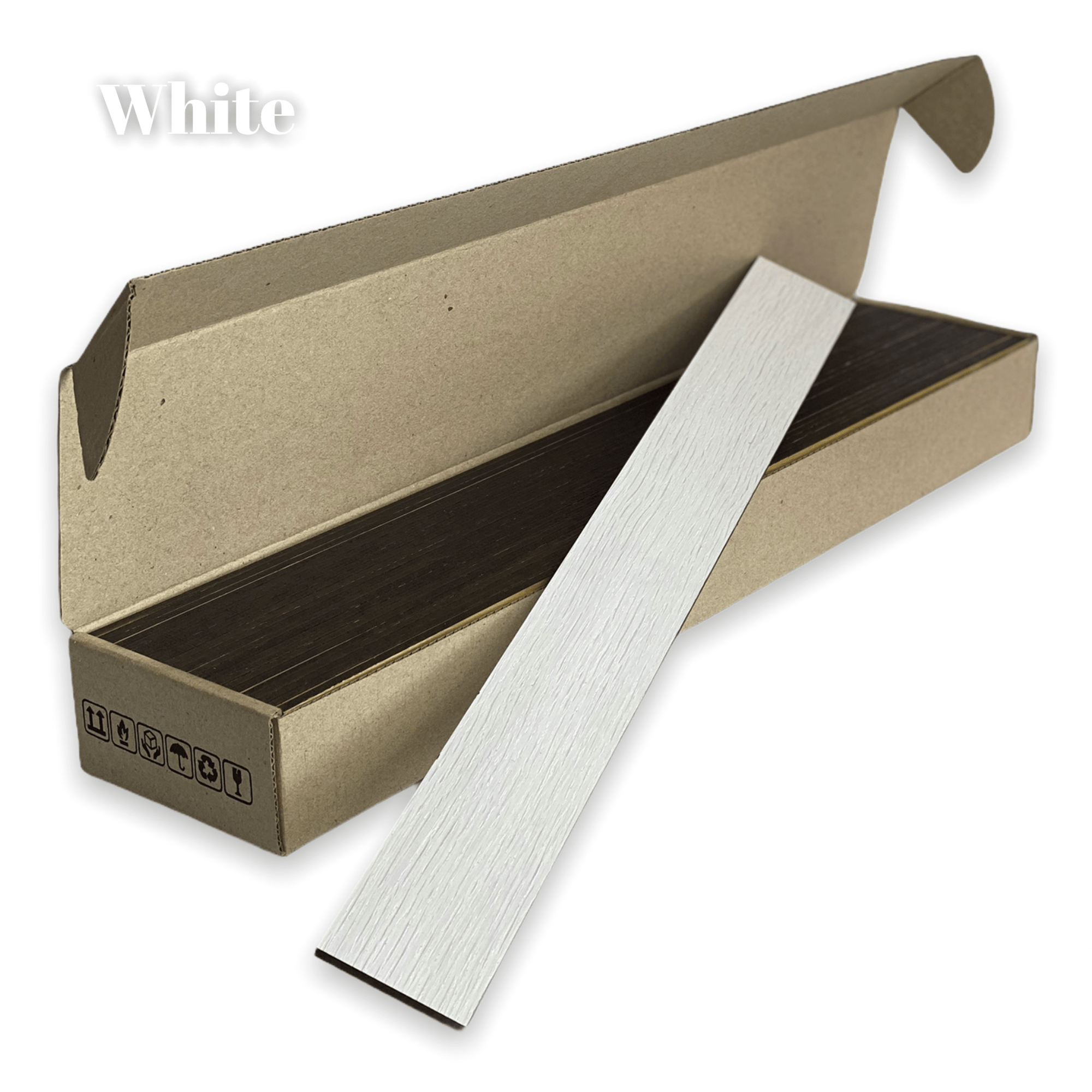 Narrow White Wooden Wall Slats, 24 pcs in box. Artvoom Wall Decor panels by Artvoom – wood decor