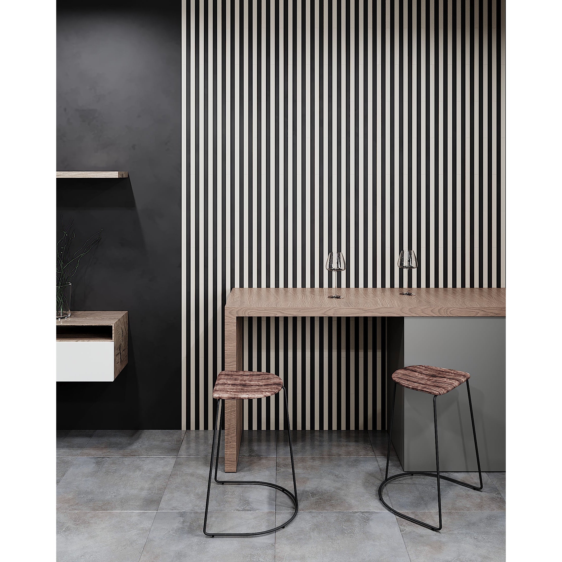 Narrow White Wooden Wall Slats, 24 pcs in box. Artvoom Wall Decor panels by Artvoom – wood decor