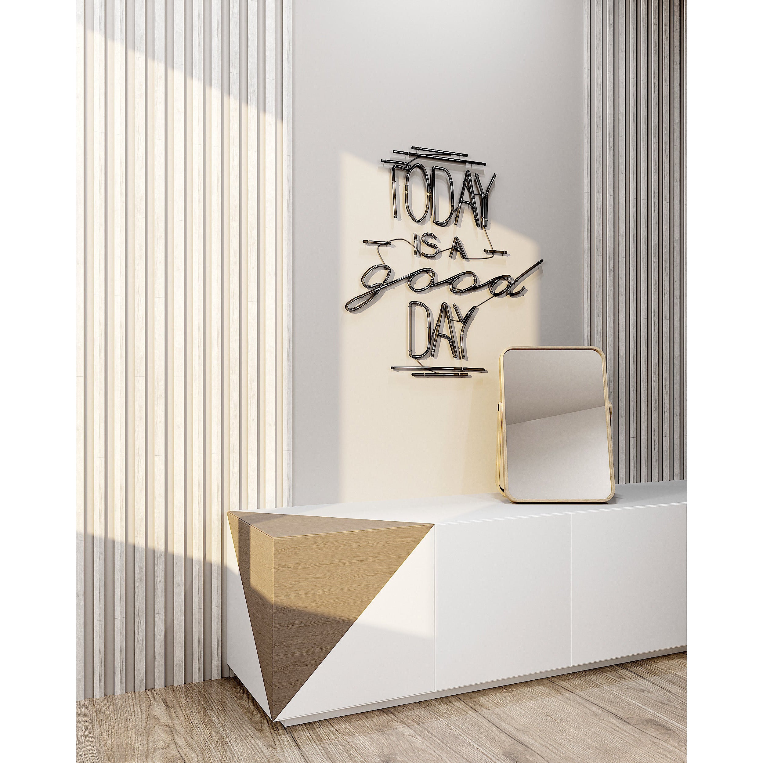 Narrow White Wooden Wall Slats, 24 pcs in box. Artvoom Wall Decor panels by Artvoom – wood decor