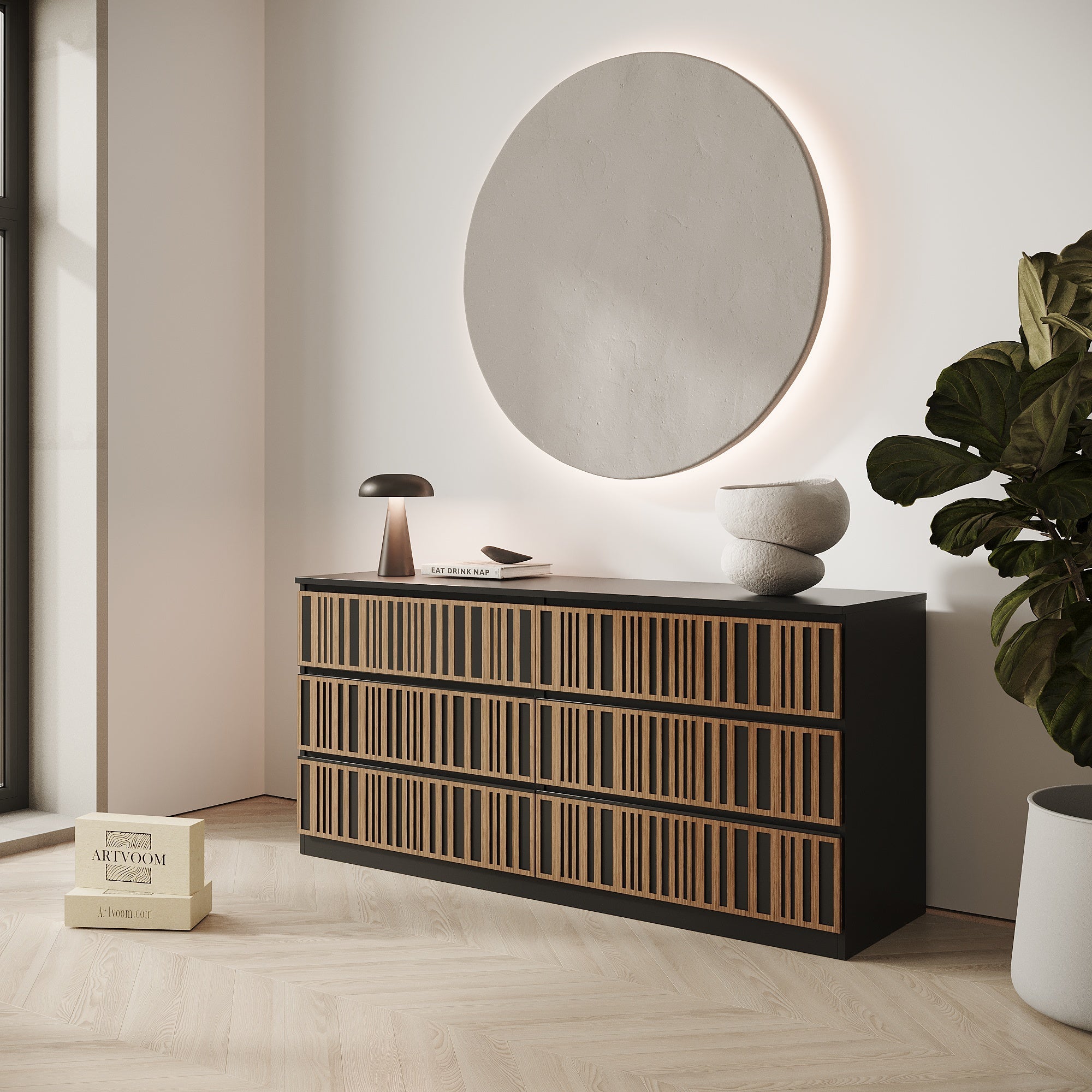 Overlay wooden panels for decorating ikea kallax doors and drawers with pattern panels by Artvoom – wood decor
