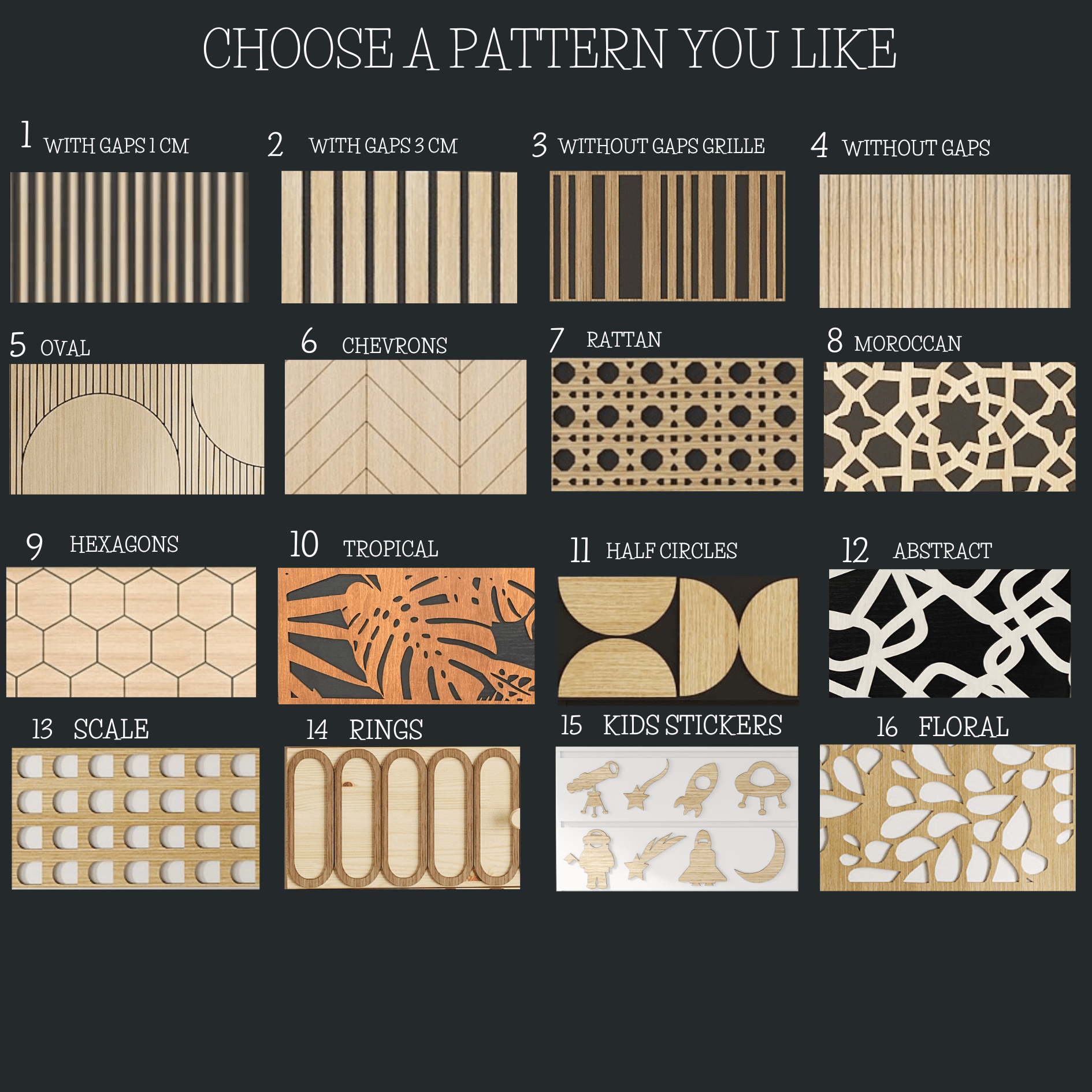 Overlay wooden panels for decorating ikea kallax doors and drawers with pattern panels by Artvoom – wood decor