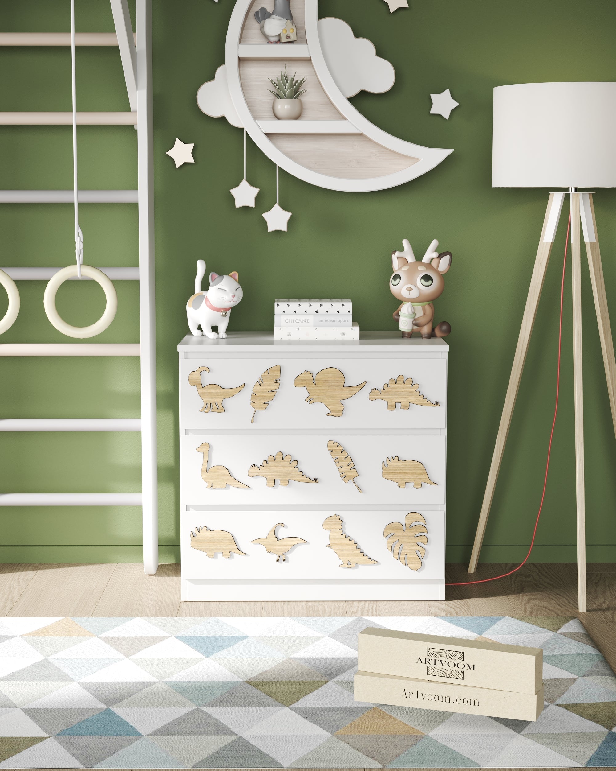 Overlay wooden panels for decorating ikea tarva dresser with pattern panels by Artvoom – wood decor