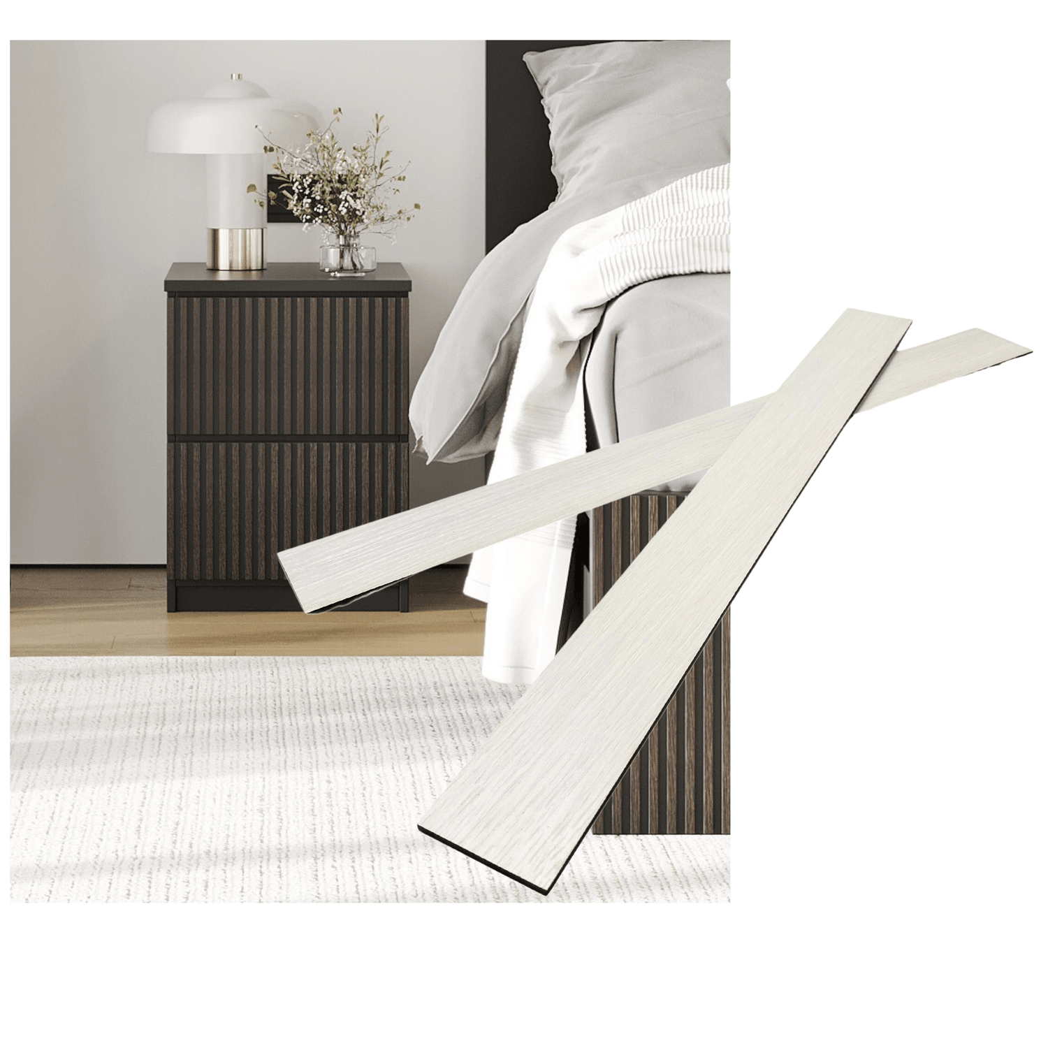 Overlay wooden slats panels for decorating ikea malm dresser 1 cm width panels by Artvoom – wood decor