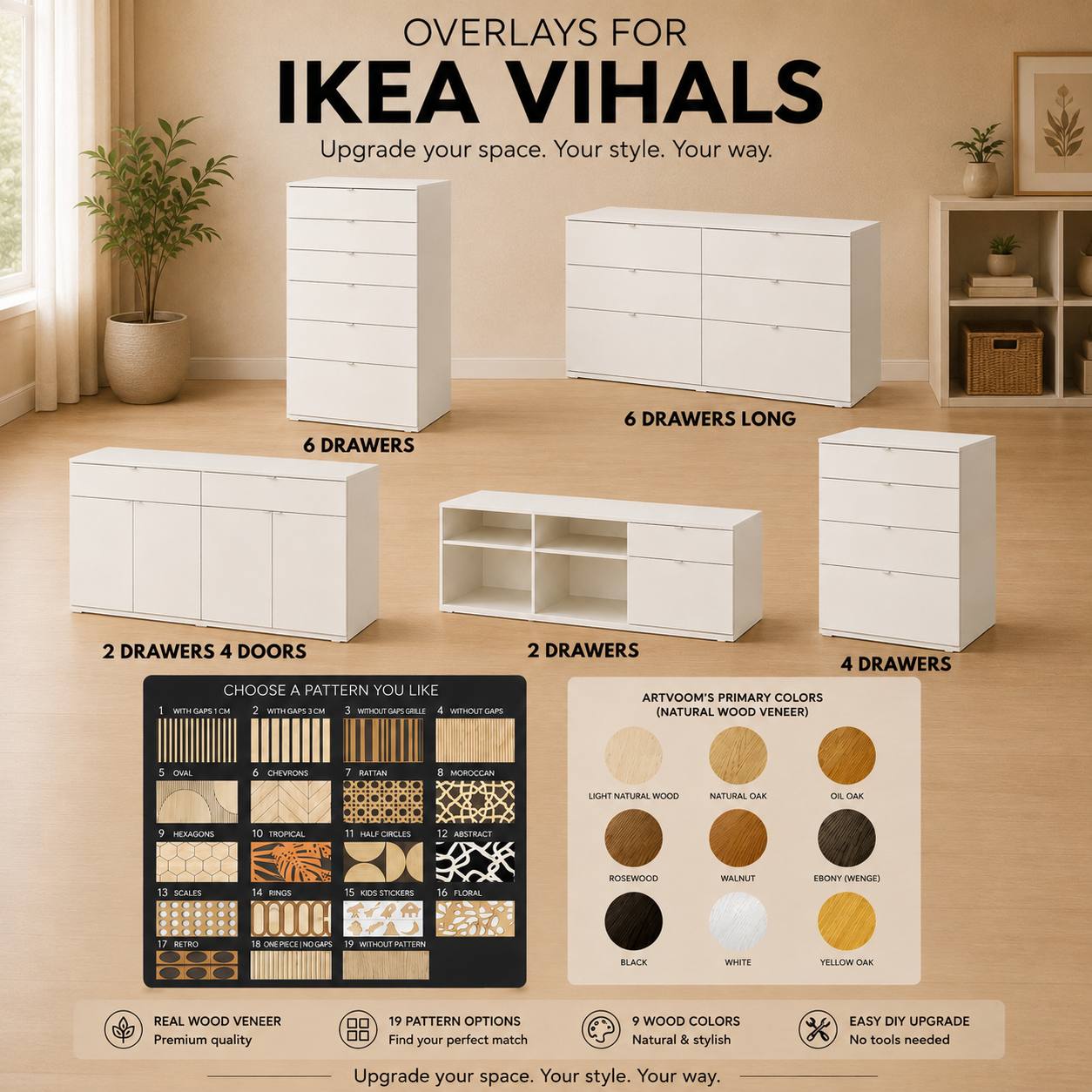 IKEA Vihals Kommodenaufsätze – Schrankfronten-Upgrade