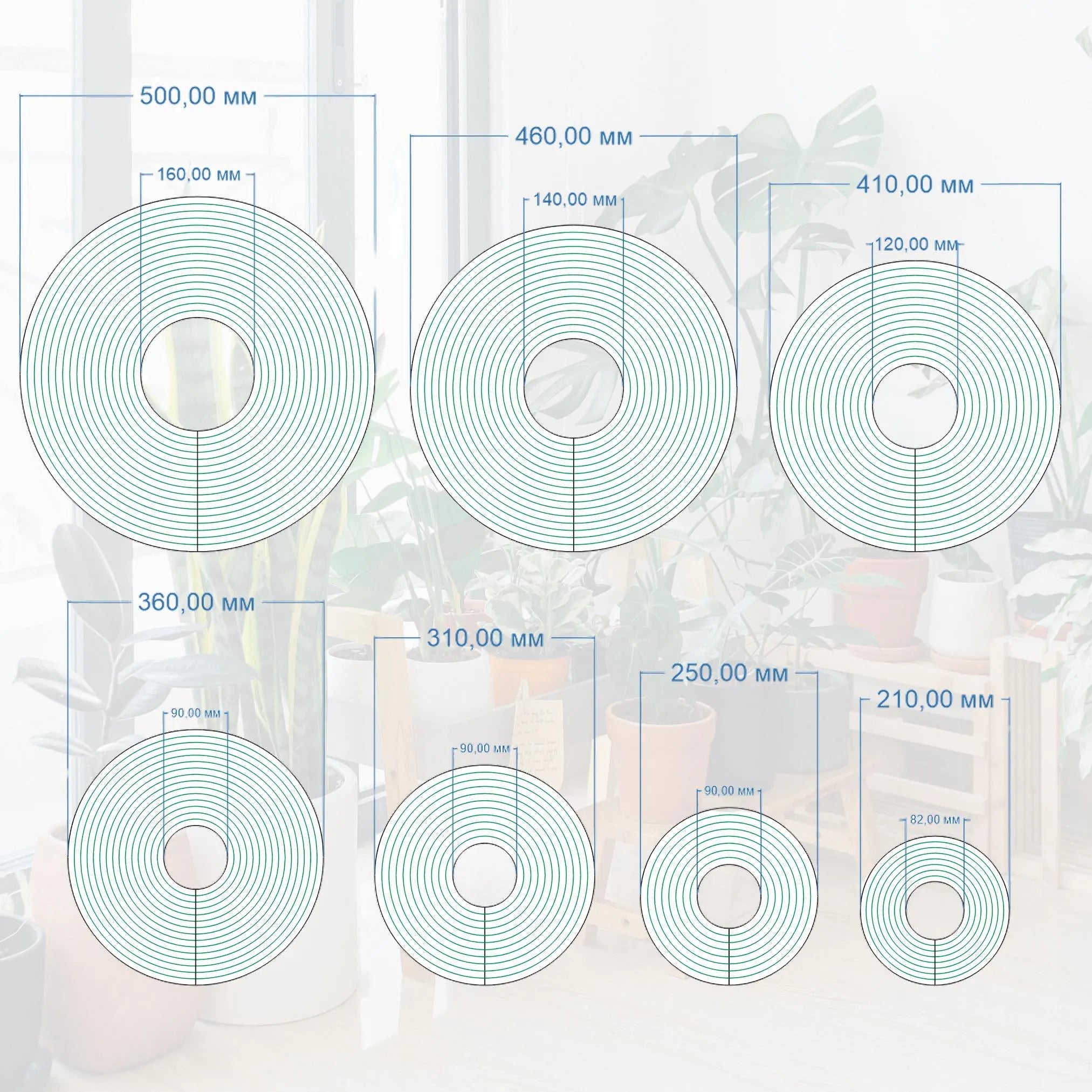 Premium real wood veneer soil cover disc hiding exposed dirt area around house plants.