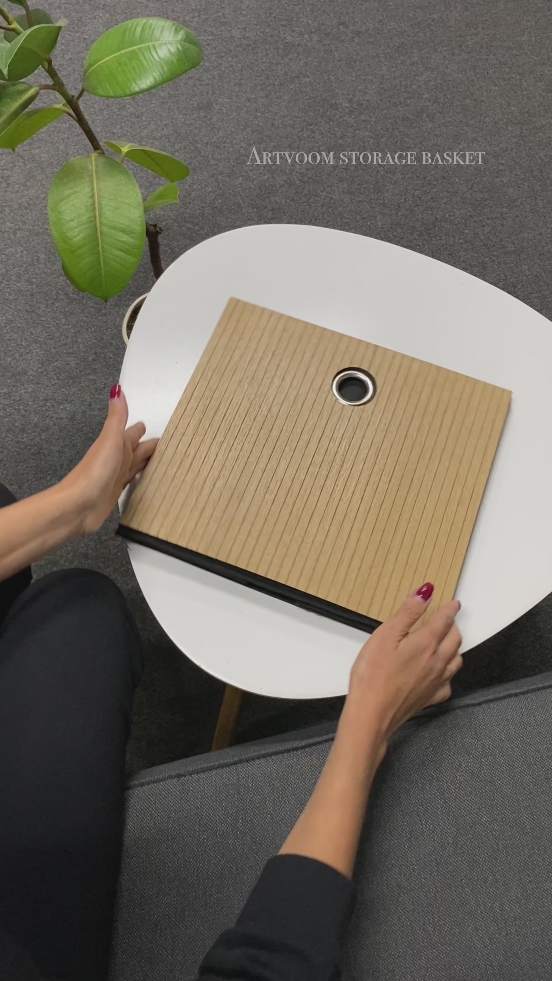 Box and basket for ikea kallax storage with dacorative wooden overlays
