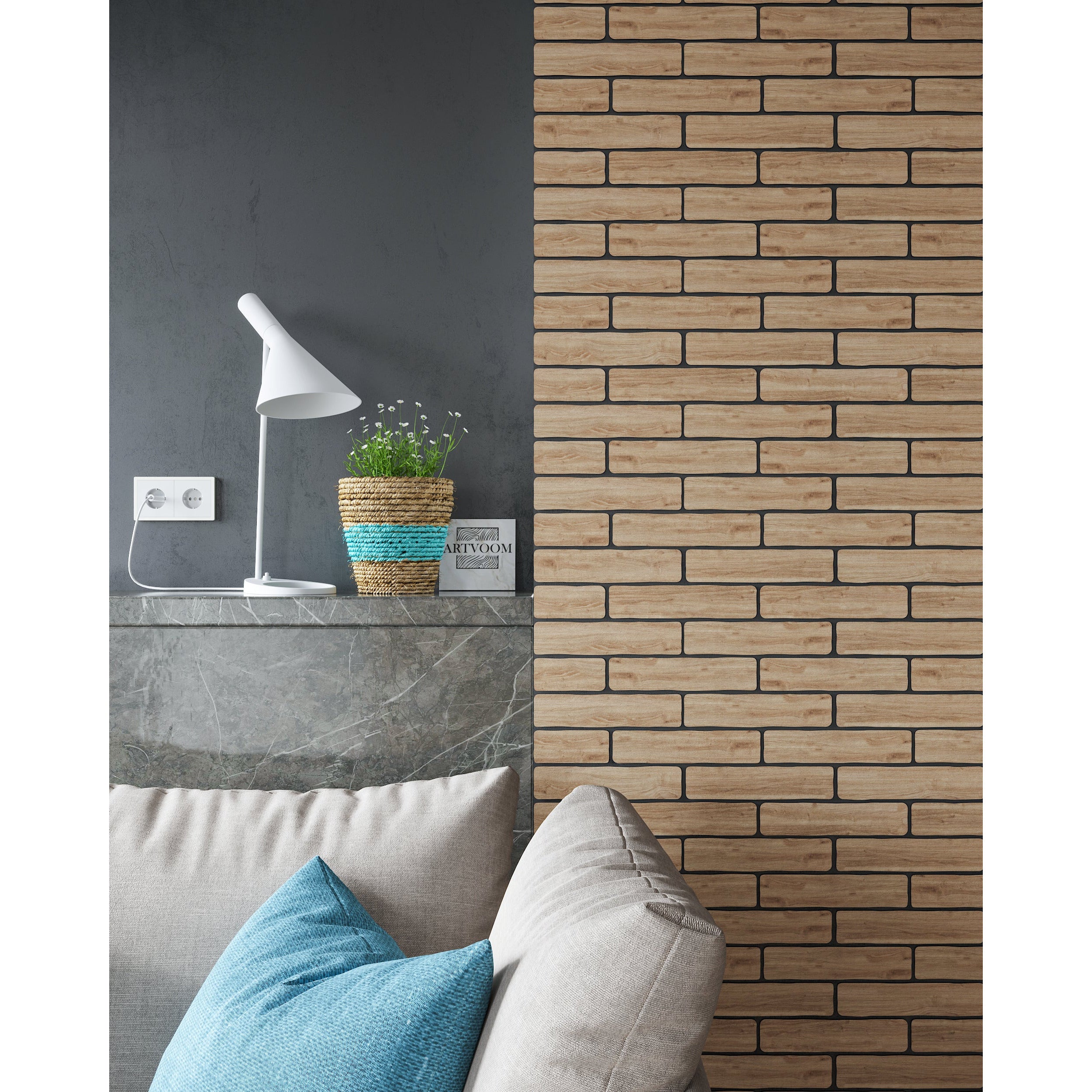 Real Wooden Faux Bricks for Wall Panels, Standard bricks 42pcs in a box or Half bricks 84pcs in a box. Artvoom Wall Decor. panels by Artvoom – wood decor