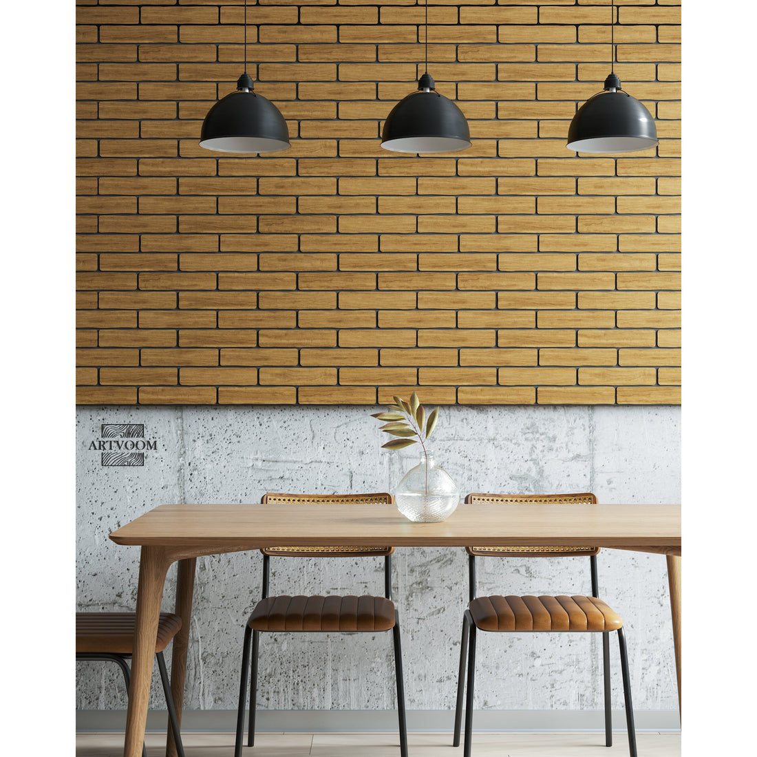 Real Wooden Oil Oak Faux Bricks for Wall Panels, 42 pcs in box. Artvoom Wall Decor panels by Artvoom – wood decor