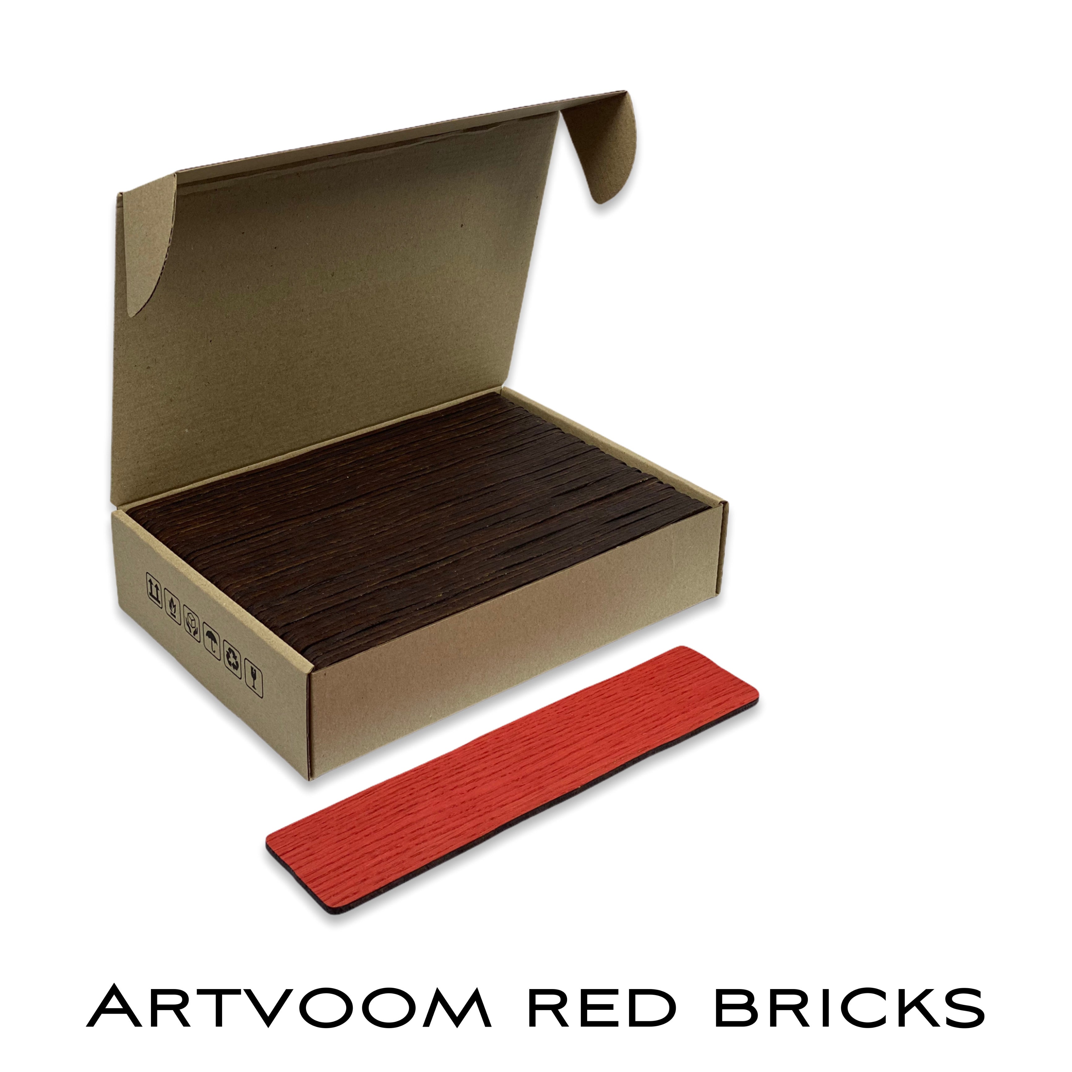 Real Wooden Red Faux Bricks for Wall Panels, 42 pcs in box. Artvoom Wall Decor panels by Artvoom – wood decor