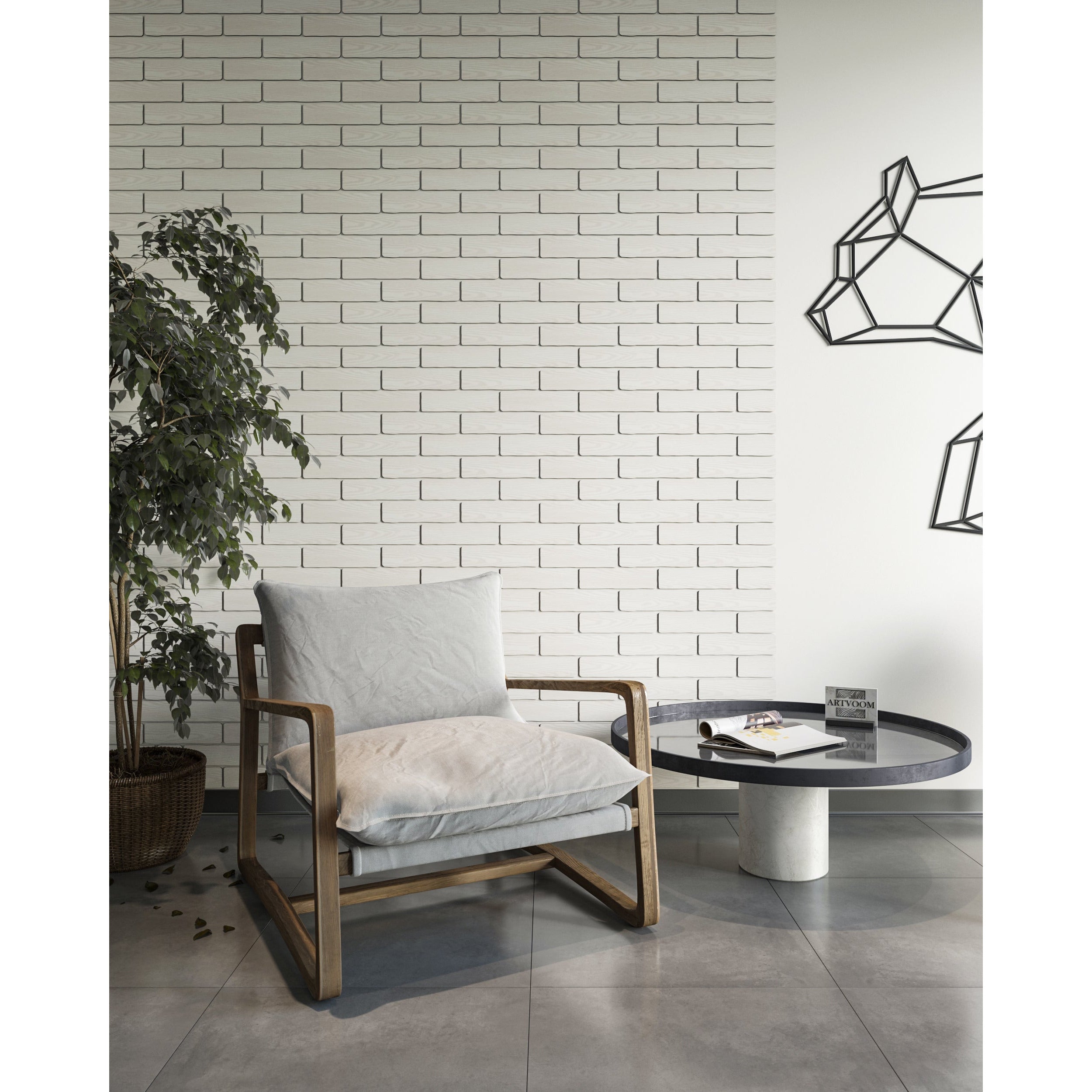 Real Wooden White Faux Bricks for Wall Panels, 42 pcs in box. Artvoom Wall Decor panels by Artvoom – wood decor