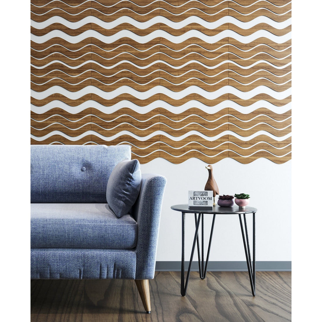 Walnut Wooden Wave Slats, 12 pcs in box. Artvoom Wall Decor panels by Artvoom – wood decor