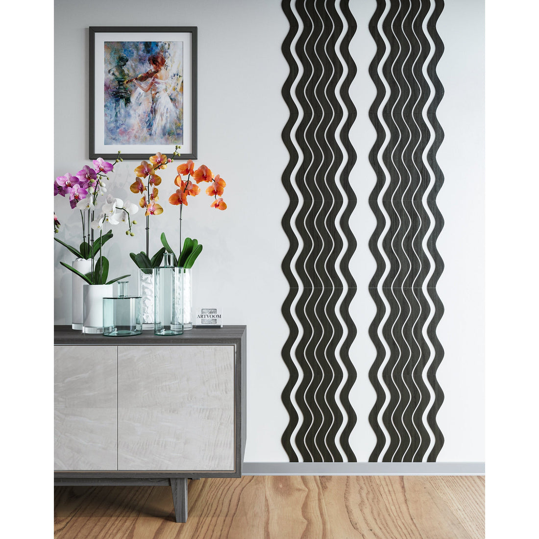 Wenge Wooden Wave Slats, 12 pcs in box. Artvoom Wall Decor panels by Artvoom – wood decor