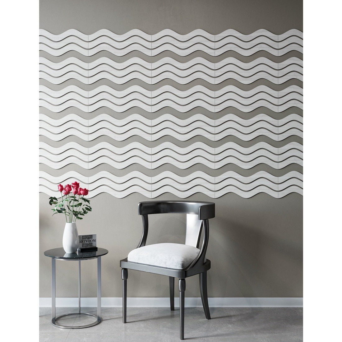 White Wooden Wave Slats, 12 pcs in box. Artvoom Wall Decor panels by Artvoom – wood decor