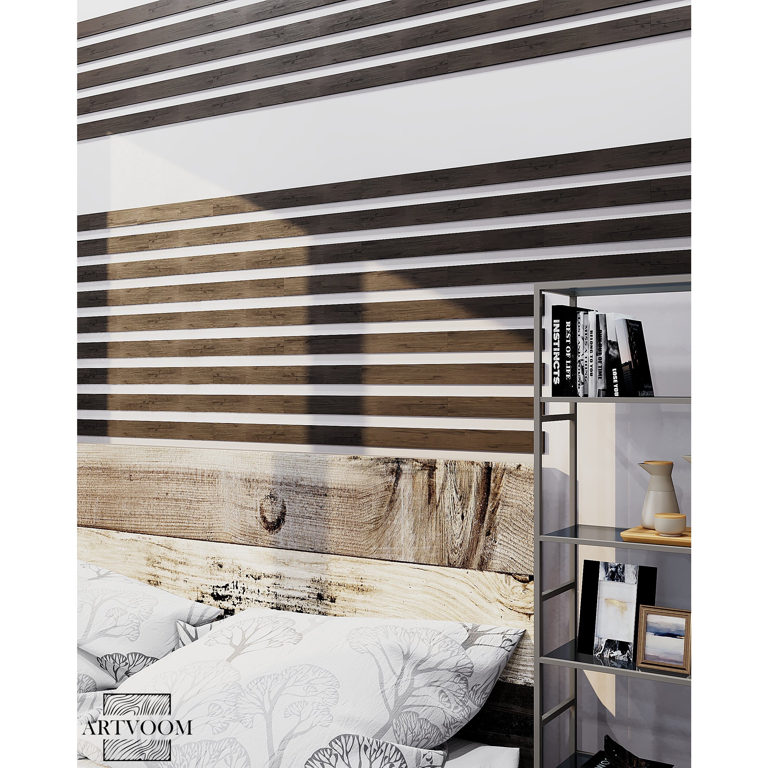 Wide Ebony (Wenge) Wooden Wall Slats, 24 pcs in box. Artvoom Wall Decor panels by Artvoom – wood decor