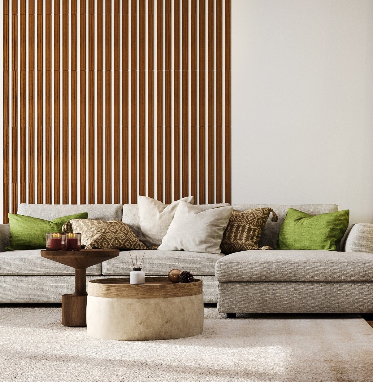 Wide Walnut Wooden Wall Slats, 24 pcs in box. Artvoom Wall Decor panels by Artvoom – wood decor