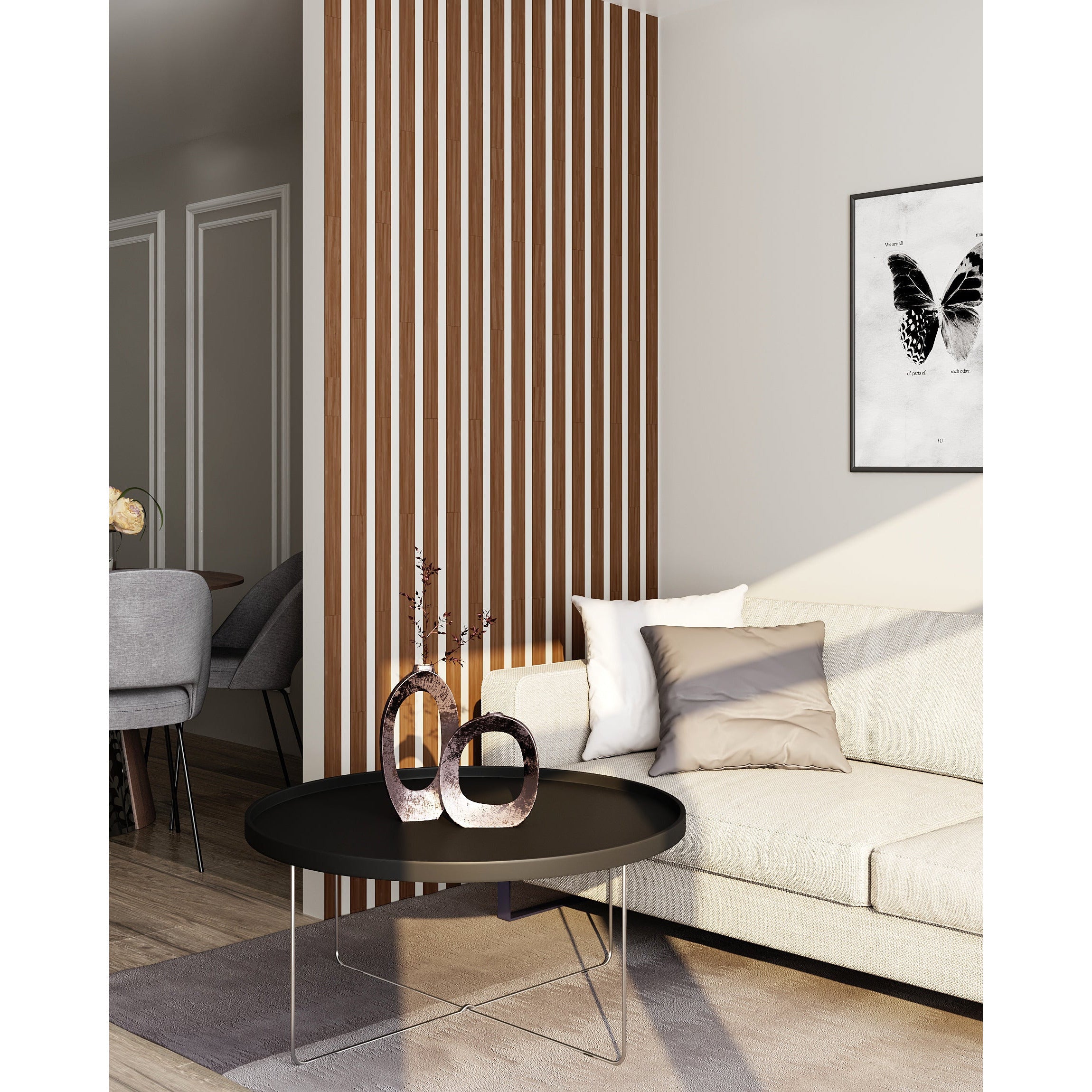 Wide Walnut Wooden Wall Slats, 24 pcs in box. Artvoom Wall Decor panels by Artvoom – wood decor