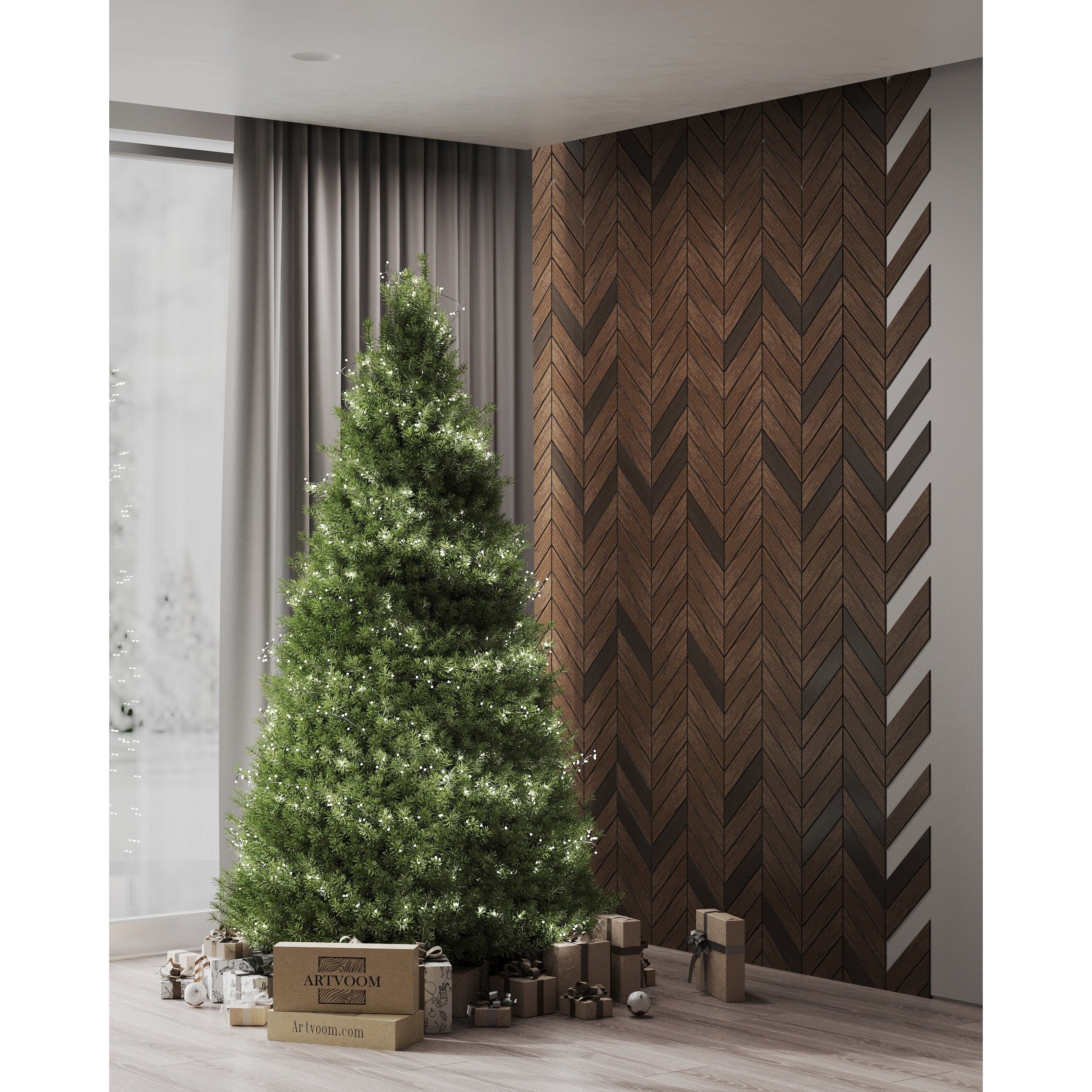 Wooden Rosewood Chevrons for Wall Panels, 38 pcs in box. Artvoom Wall Decor panels by Artvoom – wood decor