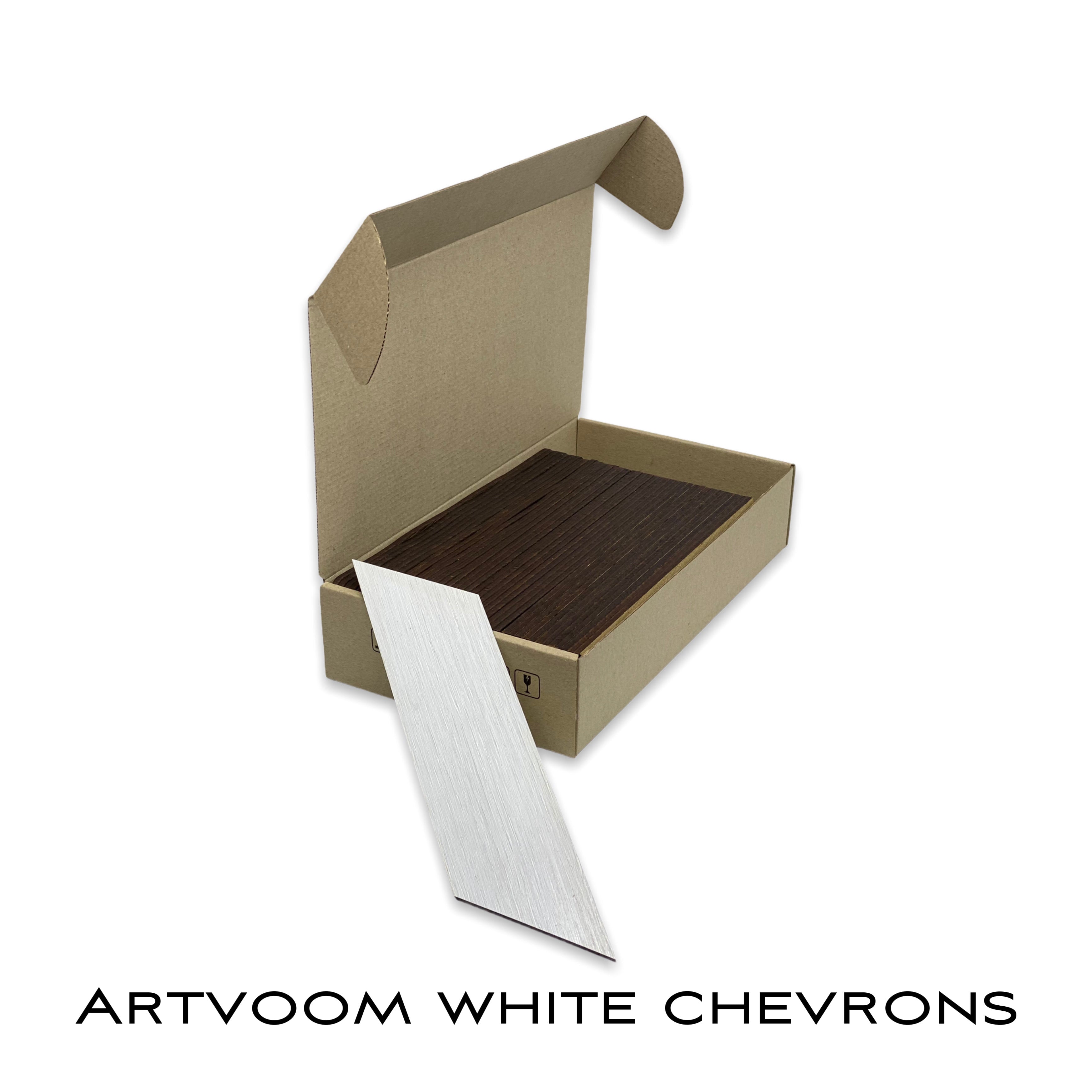 Wooden White Chevrons for Wall Panels, 38 pcs in box. Artvoom Wall Decor panels by Artvoom – wood decor