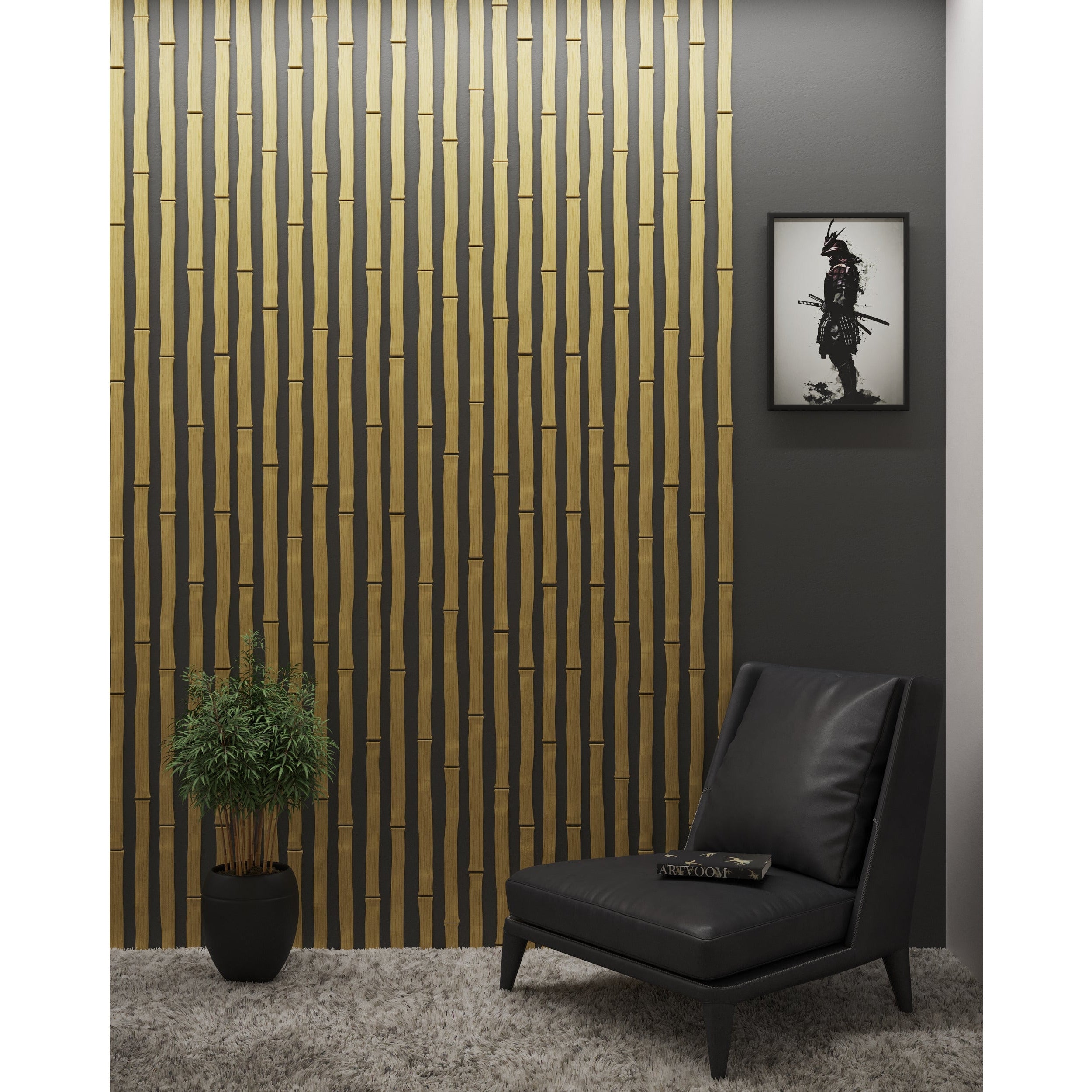 Yellow Oak Bamboo Panel Wall Slats, 24 pcs in box. Artvoom Wall Decor panels by Artvoom – wood decor