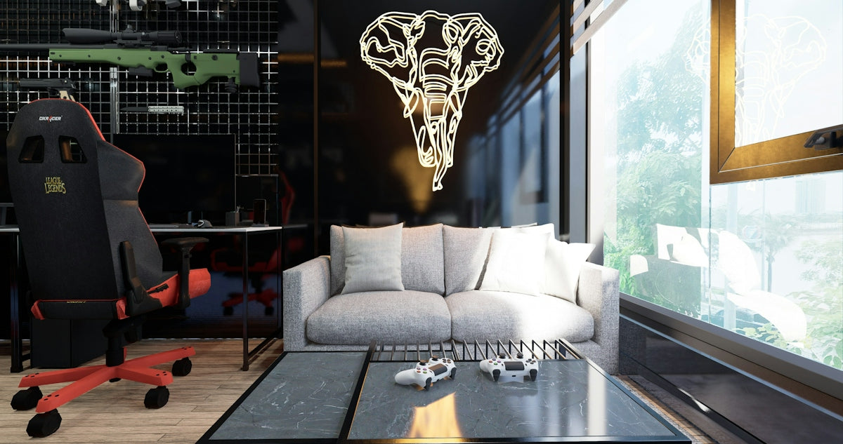a living room with a couch and a chair