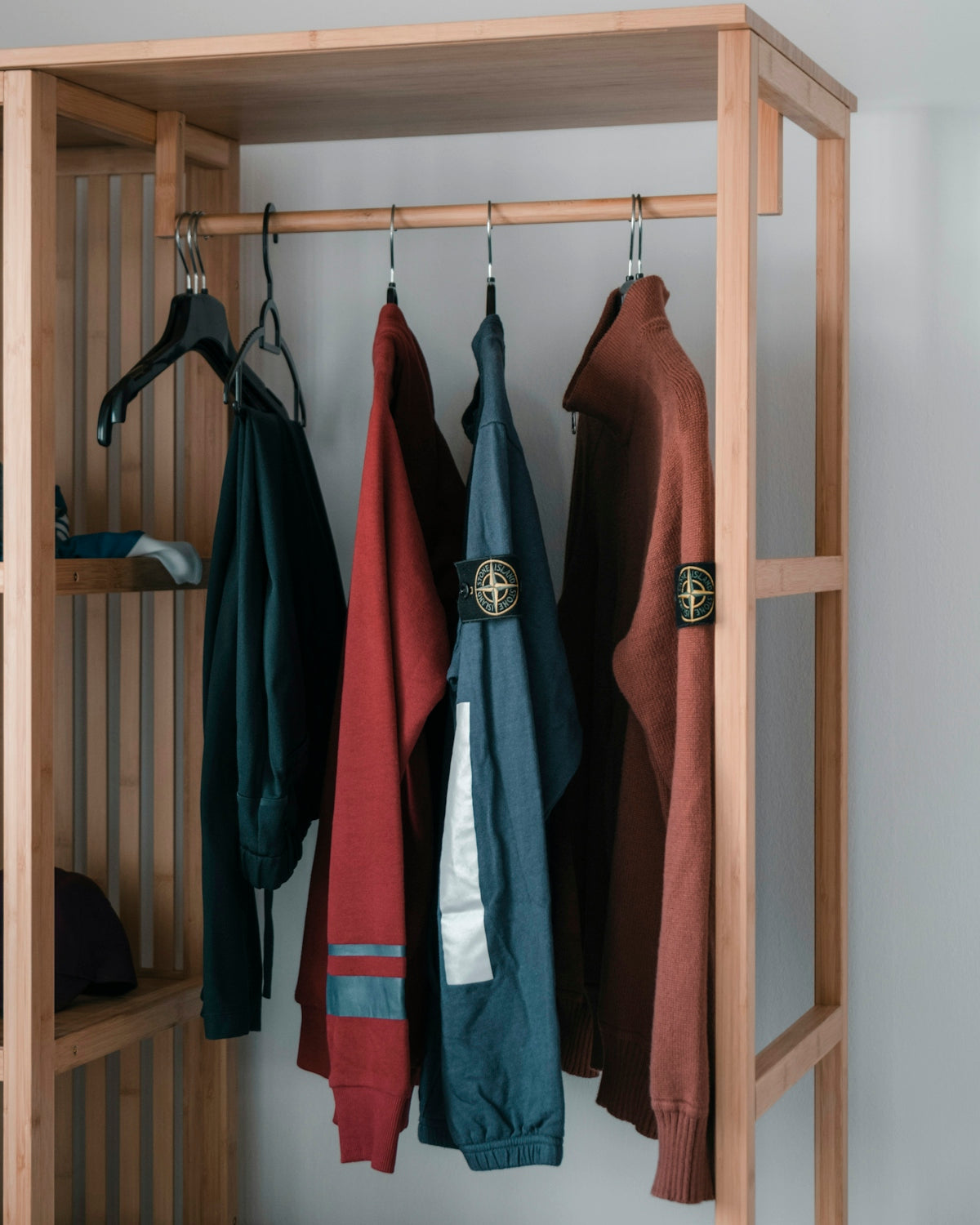 a closet full of clothes