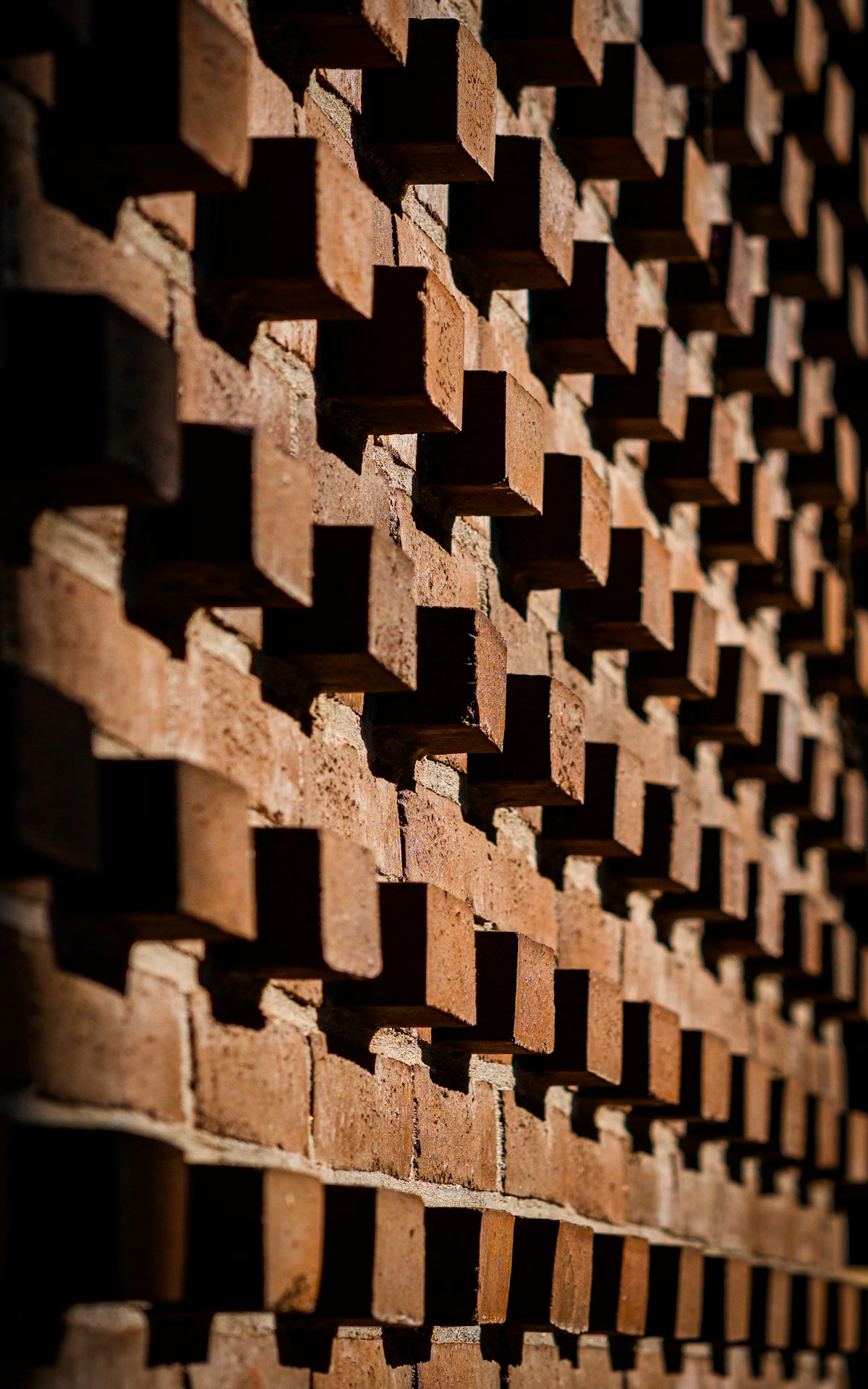 A close up of a wall made of bricks