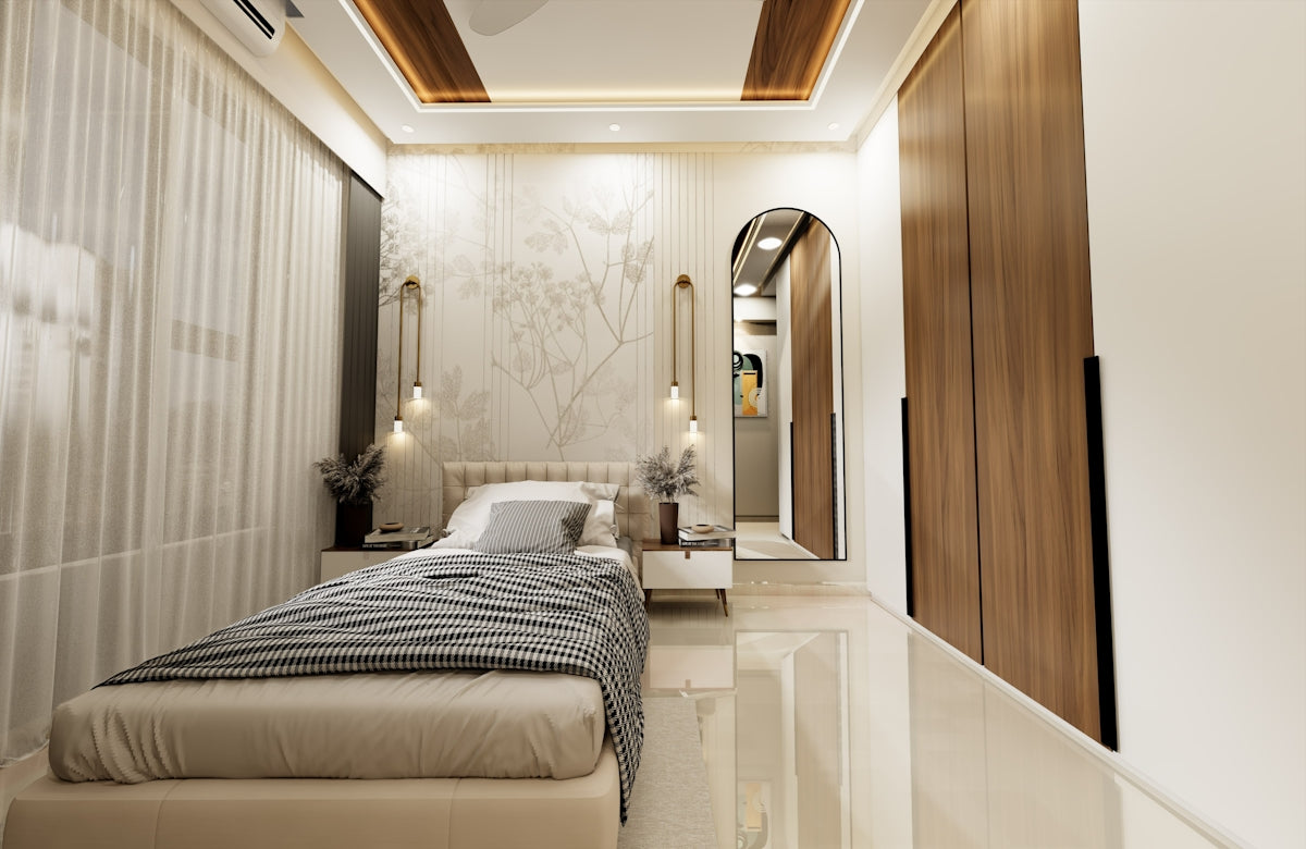 Luxurious bedroom with stylish modern design.