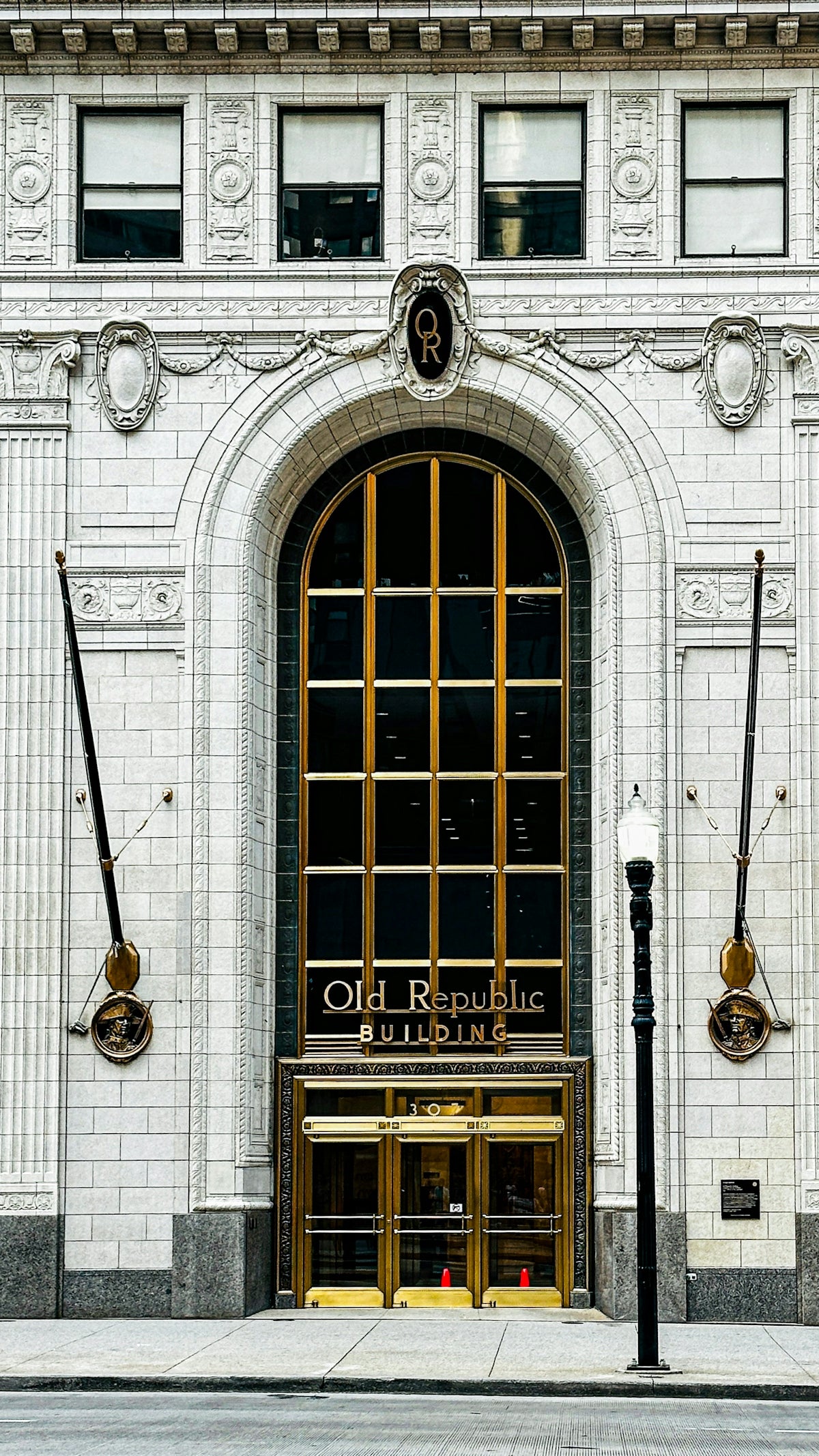Ornate entrance of the old republic building