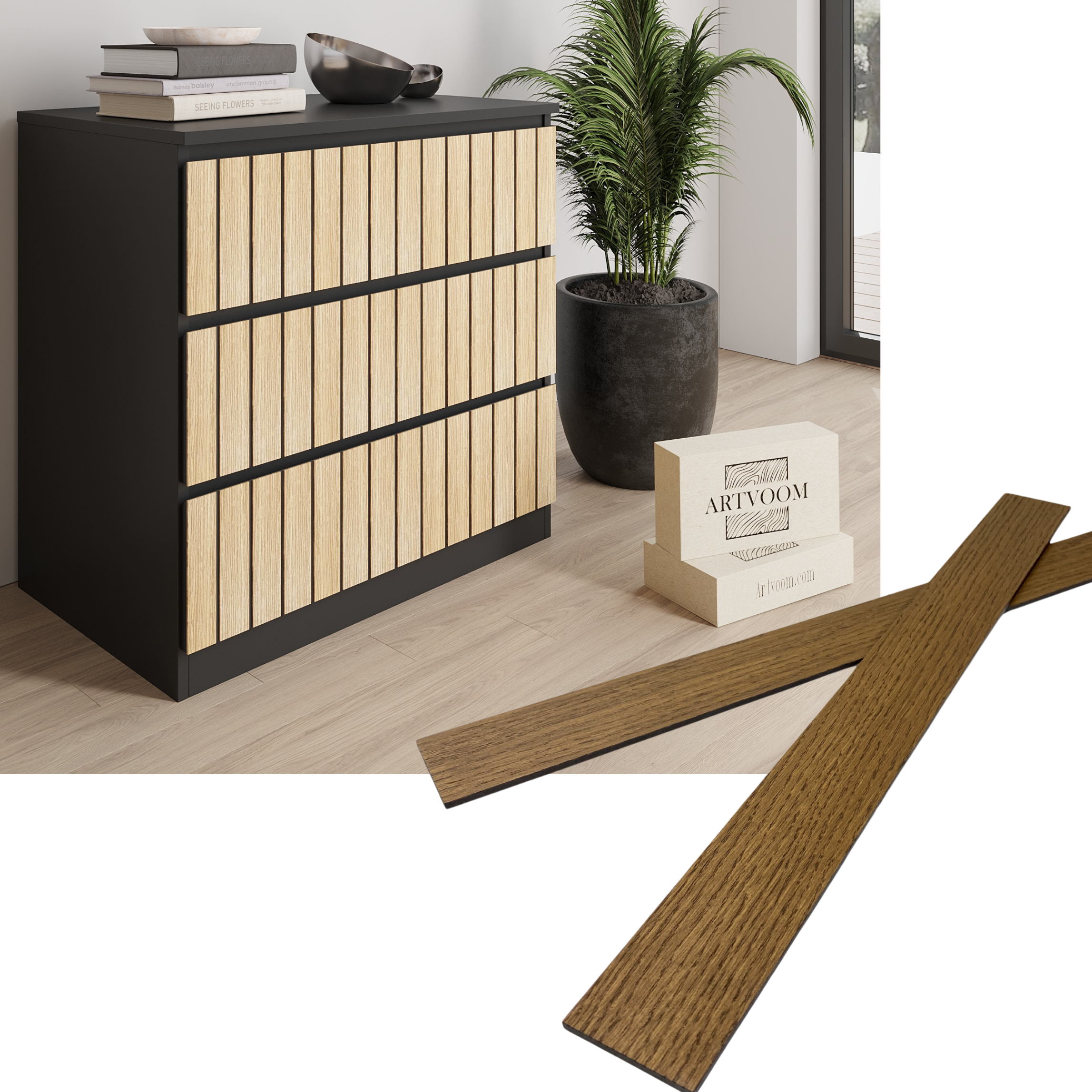 IKEA® MALM Furniture 3cm slats drawer overlay. - Artvoom