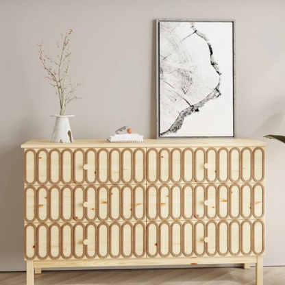 IKEA Tarva Schrank-Upgrade – Selbstklebende Holzapplikationen