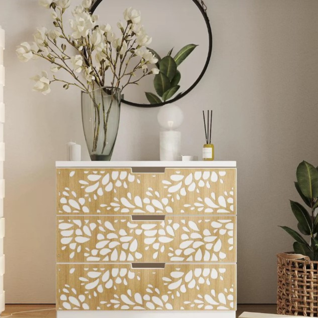 IKEA Nordli Drawer Front Upgrade – Peel and Stick Bespoke Sculpted Decals