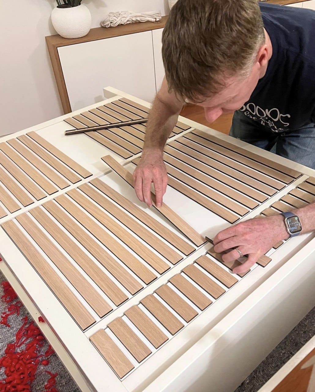 DIY overlay strips for ikea drawers planks 