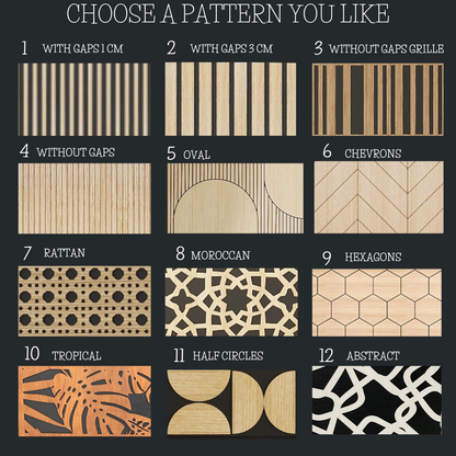 Overlay wooden panels for decorating ikea dresser with different patterns