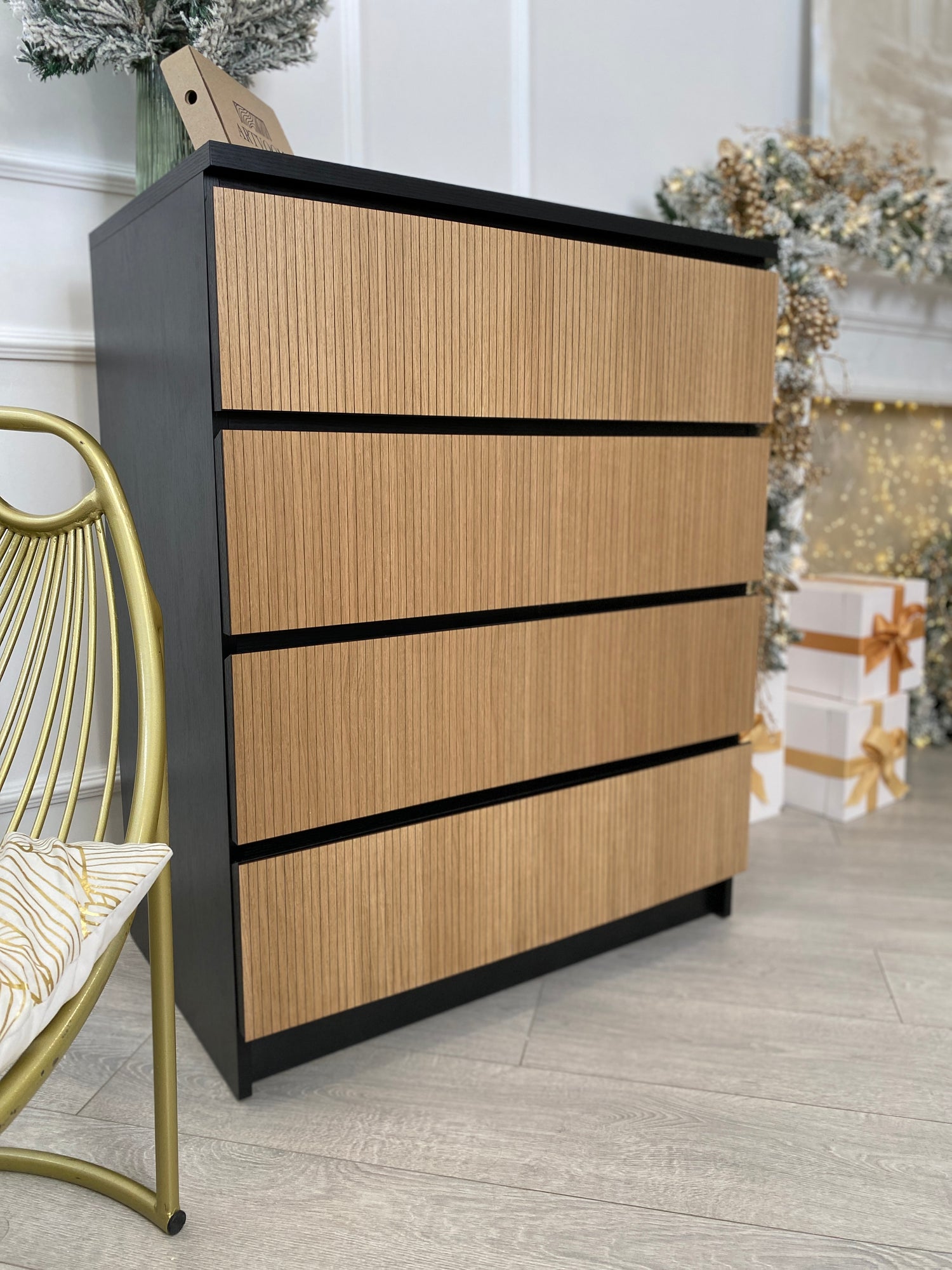 Artvoom overlay wooden slats without a gap for decorating furniture dressers for IKEA® malm - Artvoom